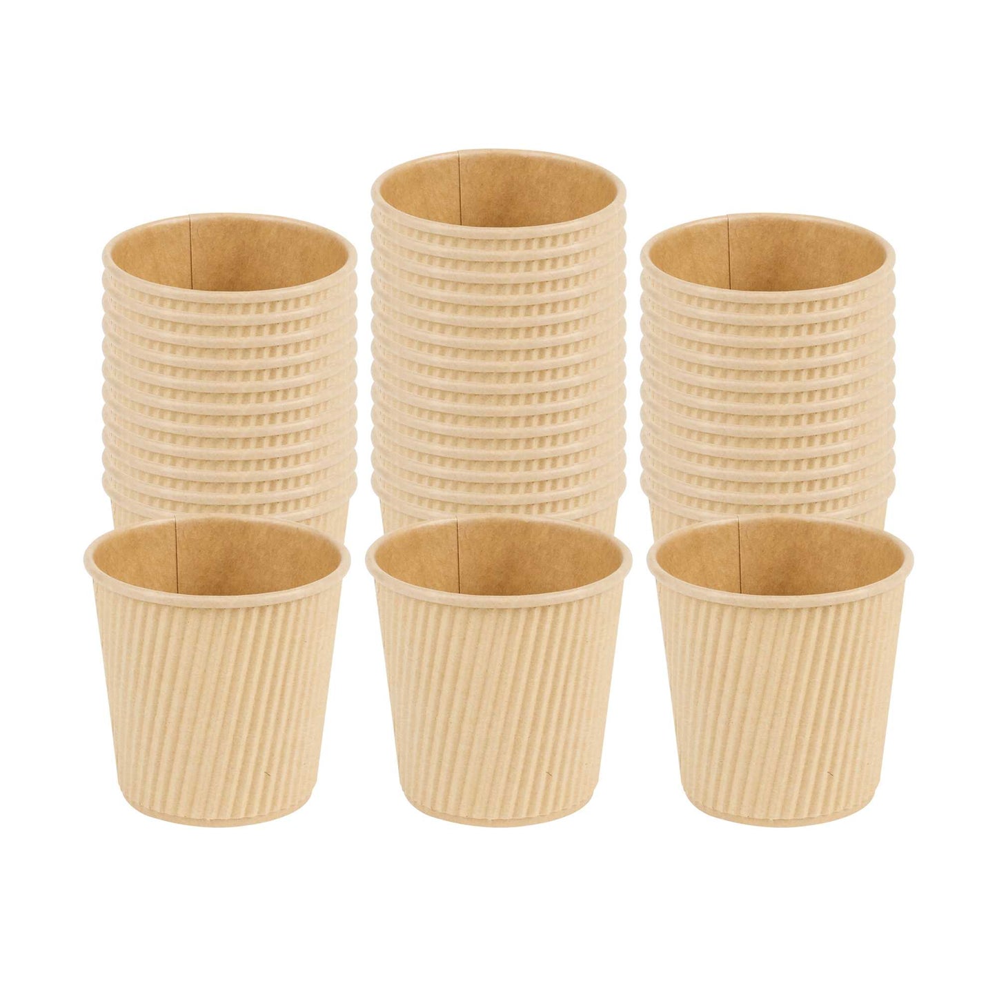 Restpresso 4 oz Kraft Paper Coffee Cup - Ripple Wall - 2 1/2" x 2 1/2" x 2 1/4" - 25 count box