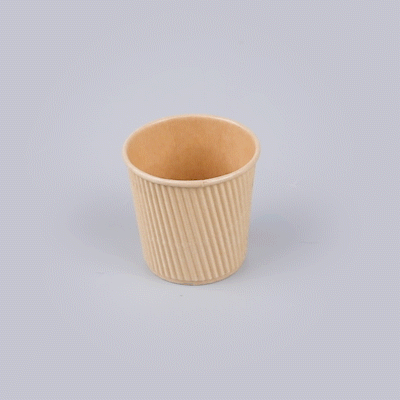 Restpresso 4 oz Kraft Paper Coffee Cup - Ripple Wall - 2 1/2" x 2 1/2" x 2 1/4" - 500 count box