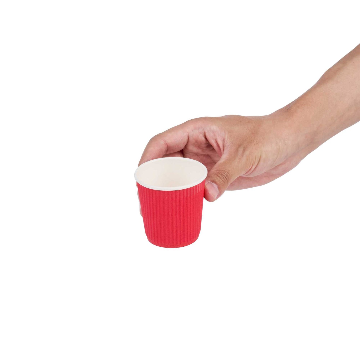 Restpresso 4 oz Red Paper Coffee Cup - Ripple Wall - 2 1/2" x 2 1/2" x 2 1/4" - 500 count box