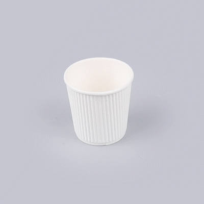 Restpresso 4 oz White Paper Coffee Cup - Ripple Wall - 2 1/2" x 2 1/2" x 2 1/4" - 25 count box