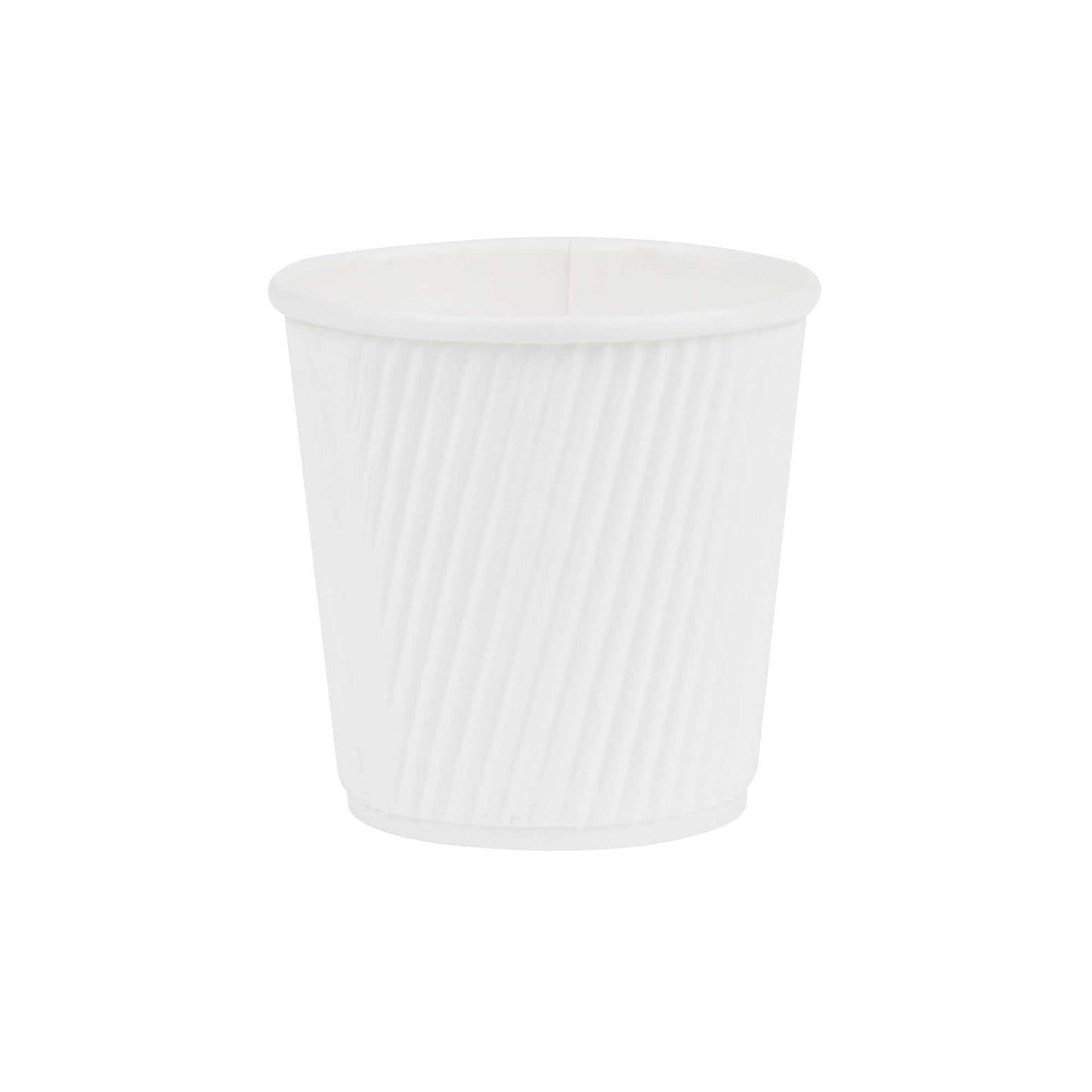 Restpresso 4 oz White Paper Coffee Cup - Ripple Wall - 2 1/2" x 2 1/2" x 2 1/4" - 500 count box