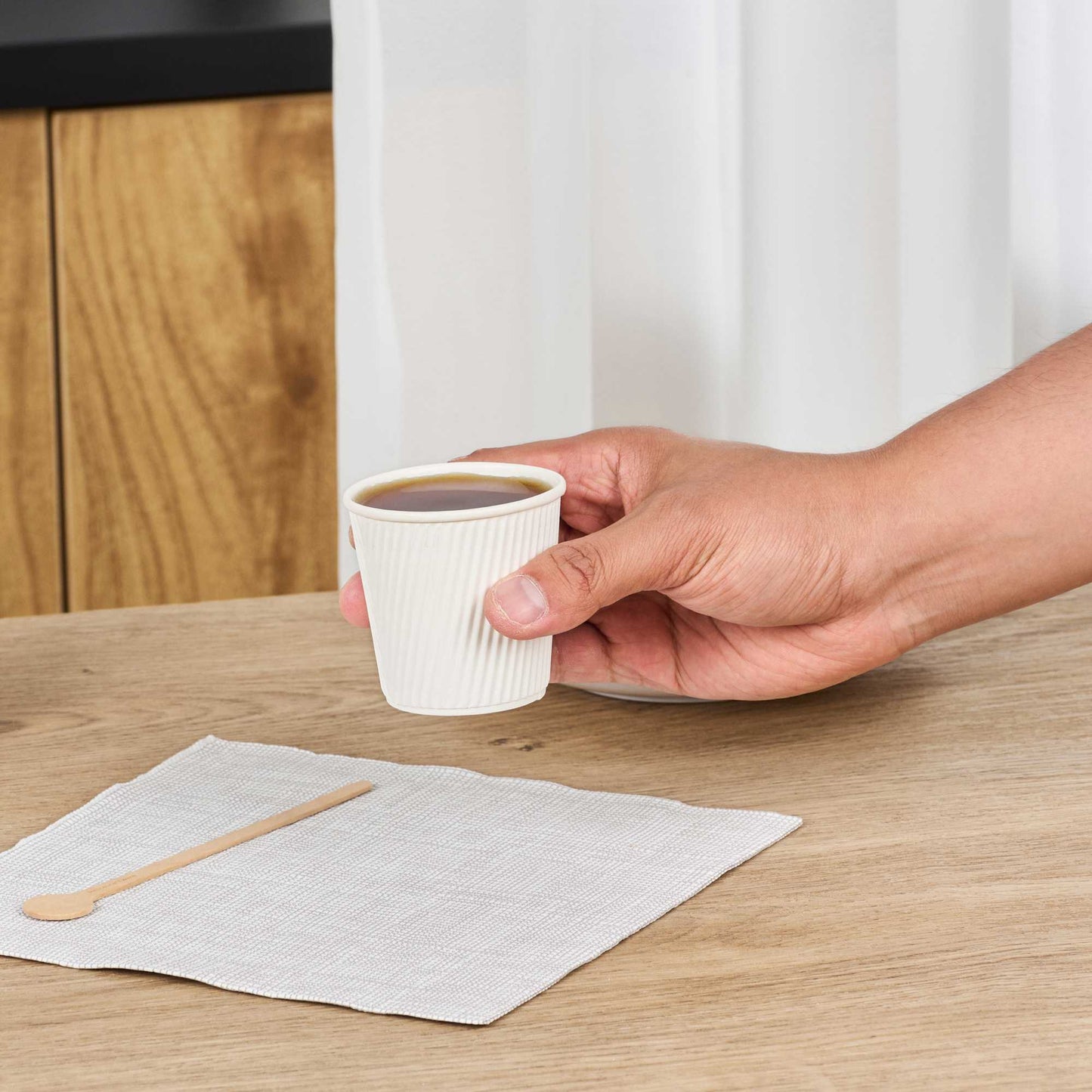Restpresso 4 oz White Paper Coffee Cup - Ripple Wall - 2 1/2" x 2 1/2" x 2 1/4" - 500 count box