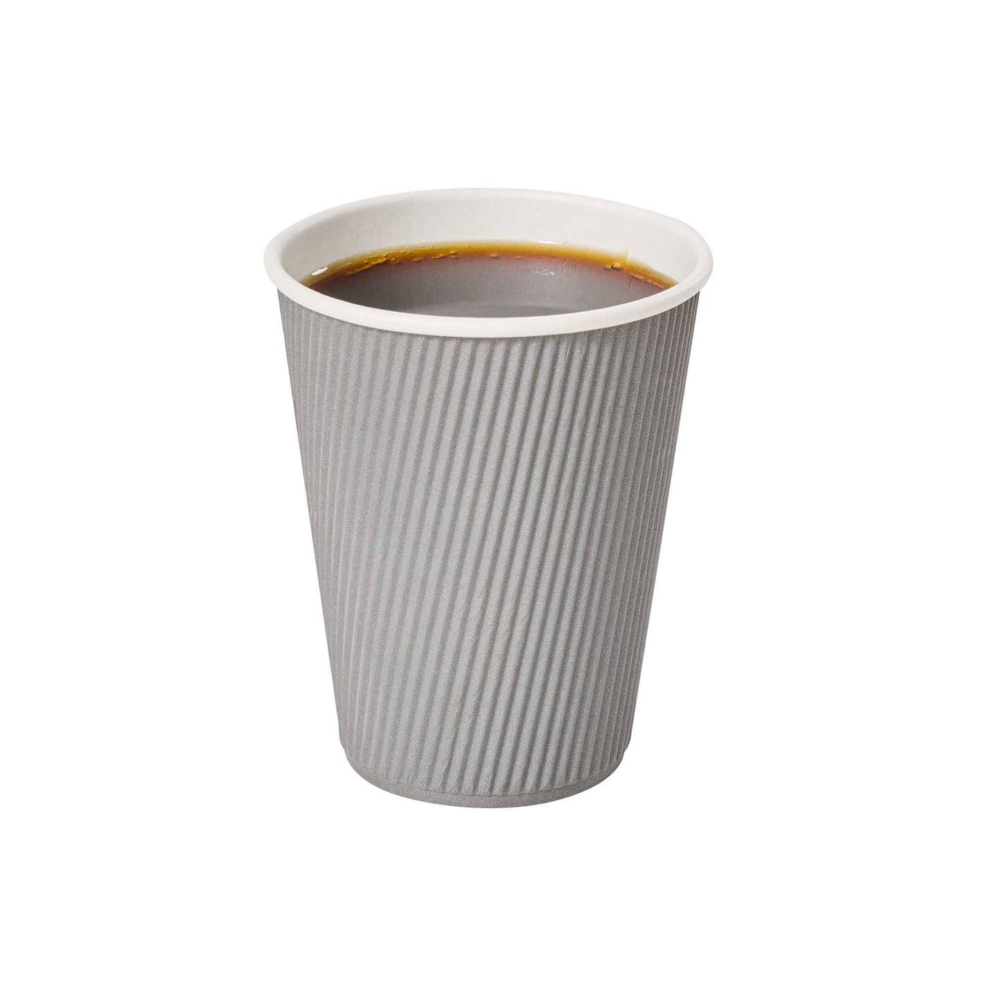 Restpresso 12 oz Gray Paper Coffee Cup - Ripple Wall - 3 1/2" x 3 1/2" x 4 1/4" - 500 count box