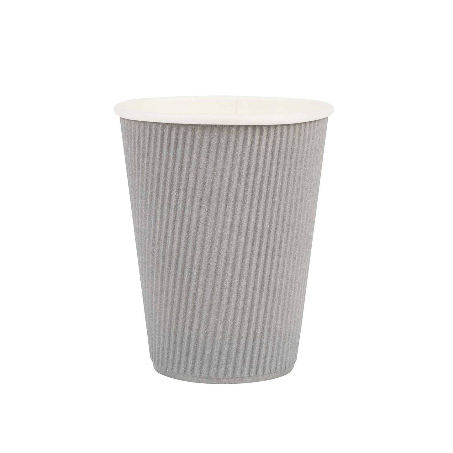 Restpresso 12 oz Gray Paper Coffee Cup - Ripple Wall - 3 1/2" x 3 1/2" x 4 1/4" - 500 count box