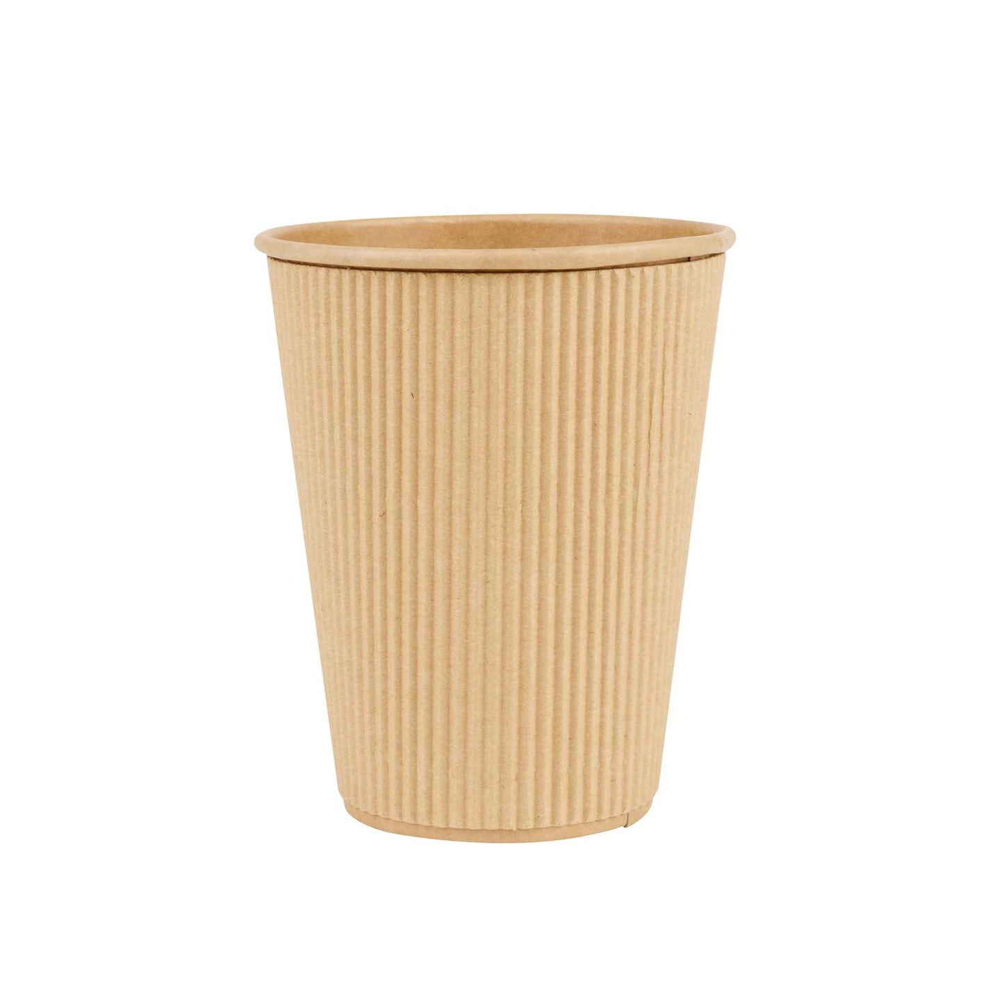 Restpresso 12 oz Kraft Paper Coffee Cup - Ripple Wall - 3 1/2" x 3 1/2" x 4 1/4" - 500 count box