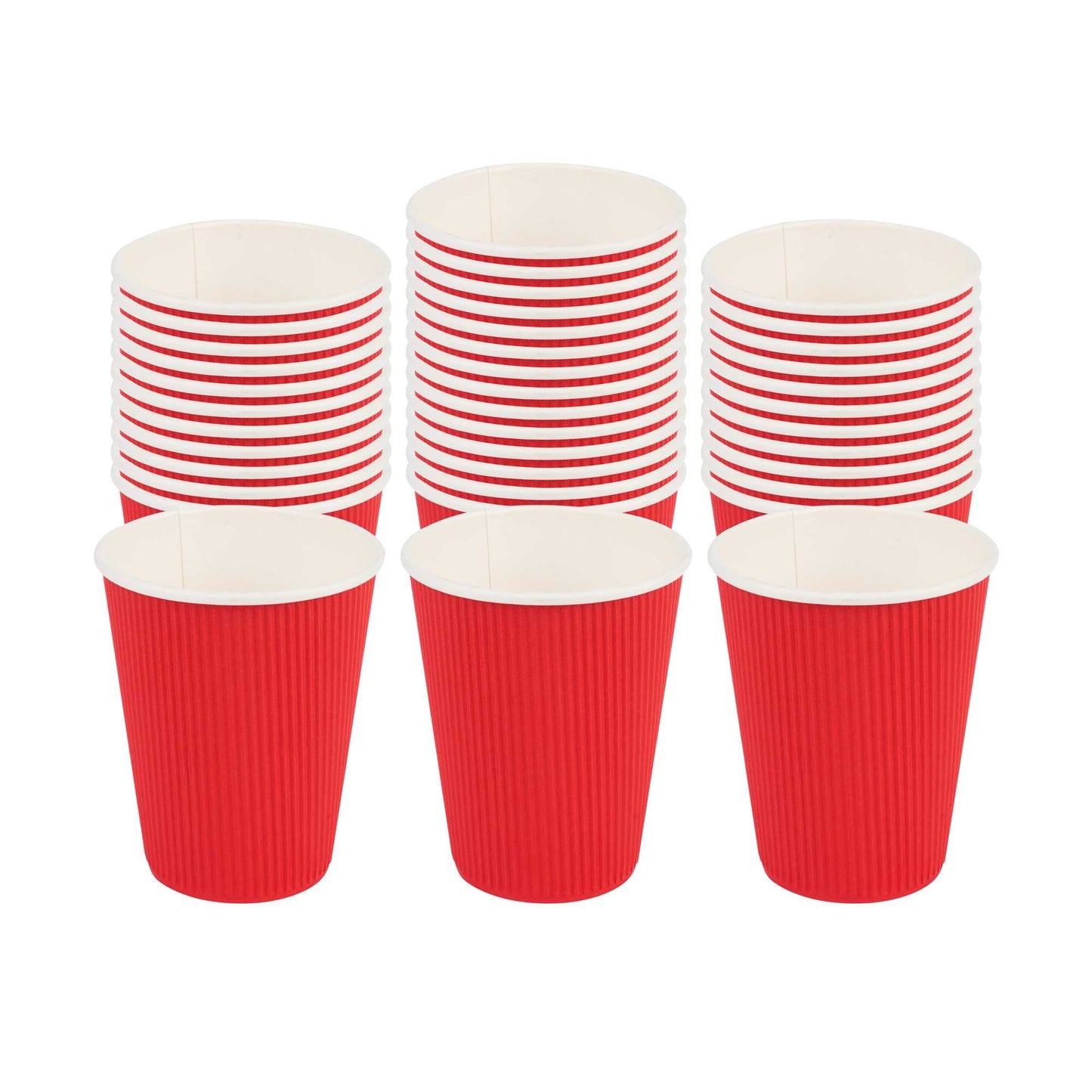 Restpresso 12 oz Red Paper Coffee Cup - Ripple Wall - 3 1/2" x 3 1/2" x 4 1/4" - 500 count box