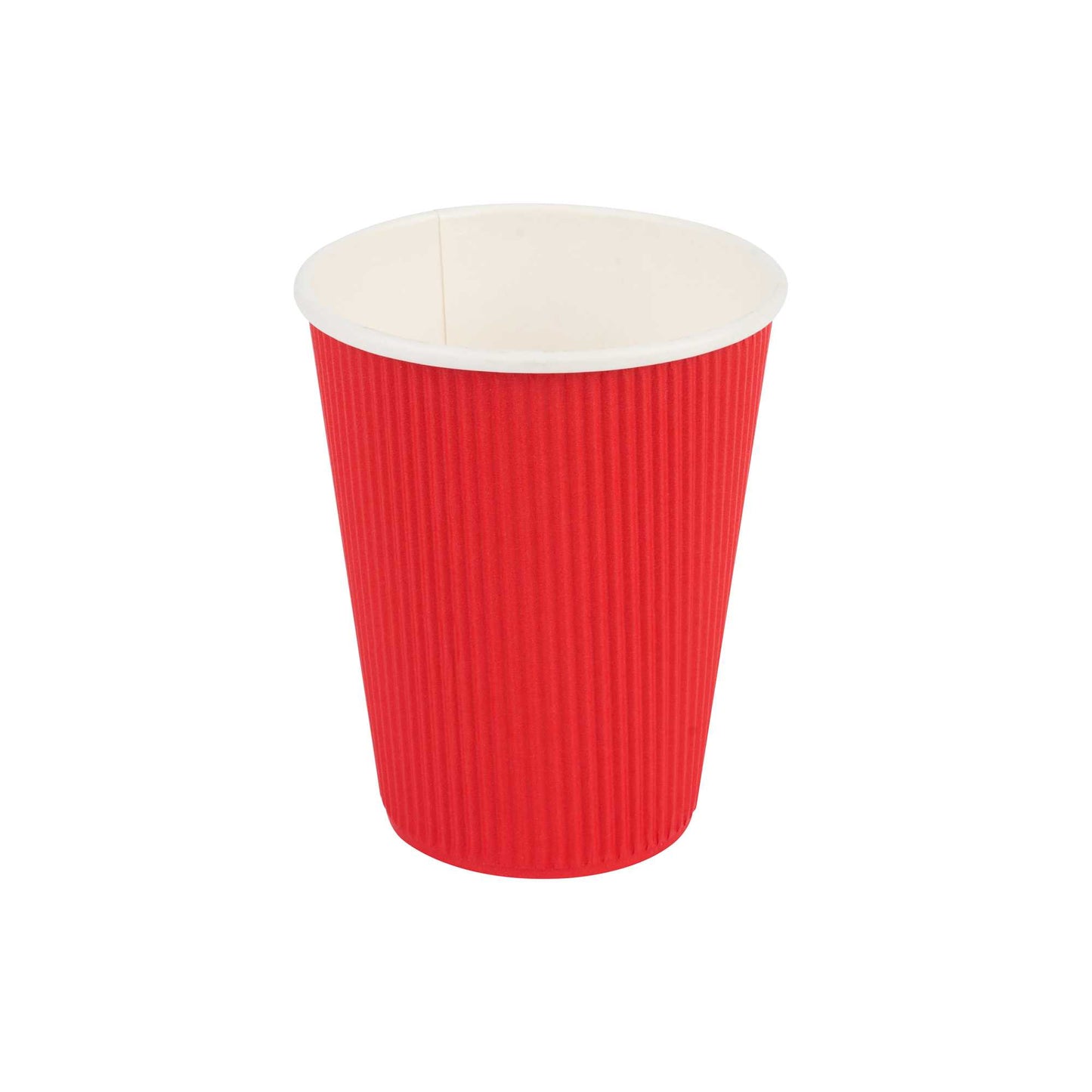 Restpresso 12 oz Red Paper Coffee Cup - Ripple Wall - 3 1/2" x 3 1/2" x 4 1/4" - 500 count box