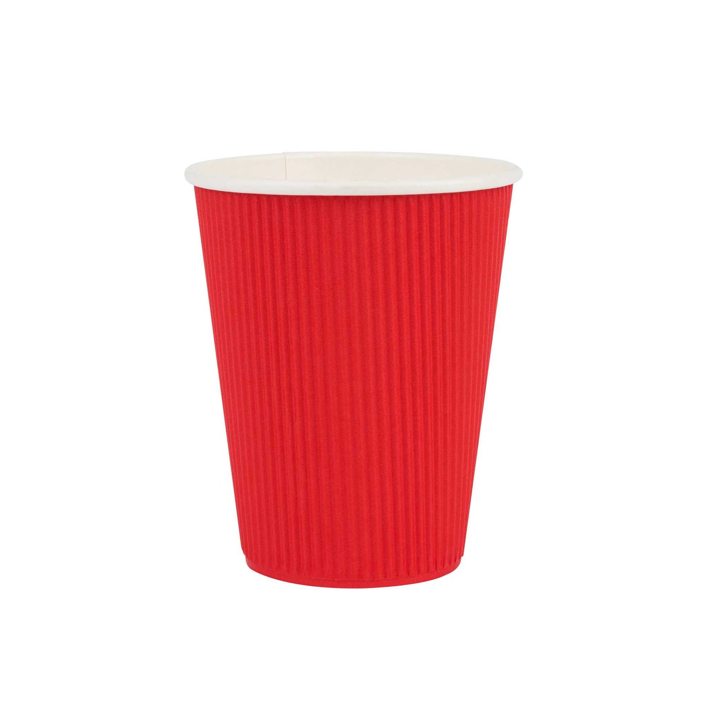Restpresso 12 oz Red Paper Coffee Cup - Ripple Wall - 3 1/2" x 3 1/2" x 4 1/4" - 500 count box