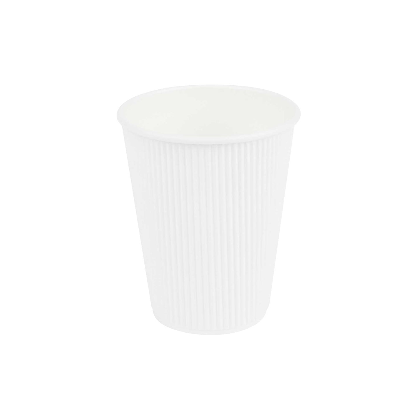 Restpresso 12 oz White Paper Coffee Cup - Ripple Wall - 3 1/2" x 3 1/2" x 4 1/4" - 25 count box