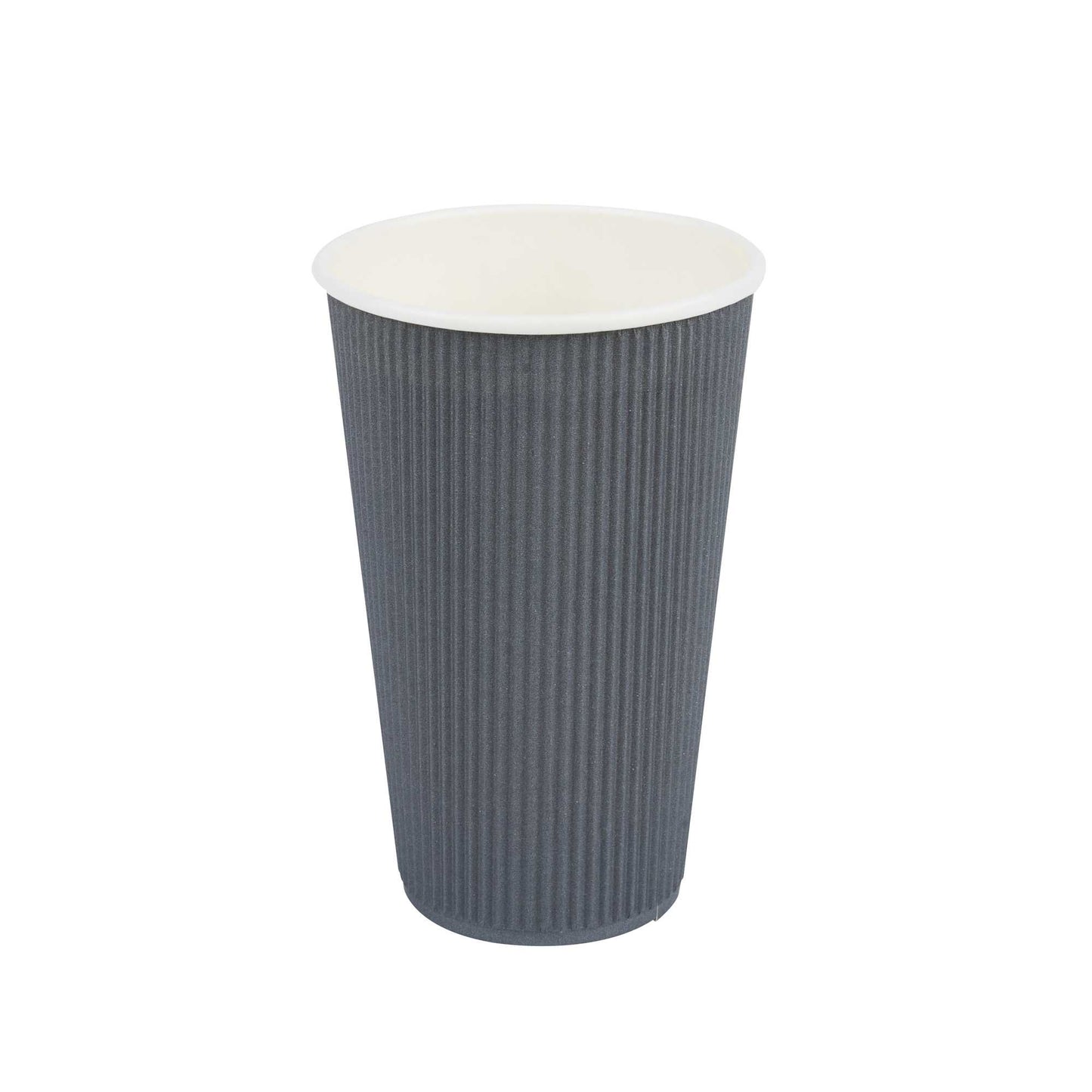 Restpresso 16 oz Gray Paper Coffee Cup - Ripple Wall - 3 1/2" x 3 1/2" x 5 1/2" - 500 count box