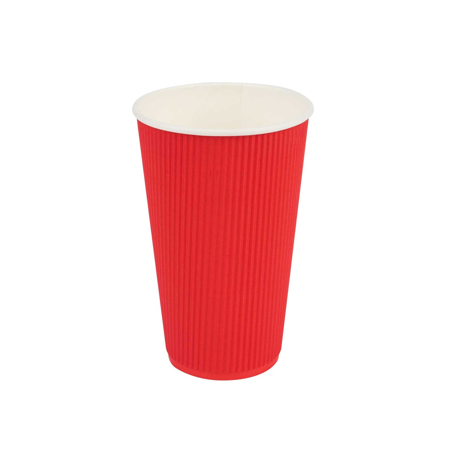 Restpresso 16 oz Red Paper Coffee Cup - Ripple Wall - 3 1/2" x 3 1/2" x 5 1/2" - 500 count box