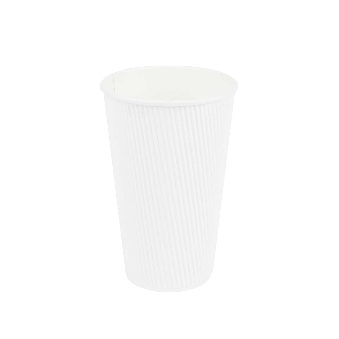 Restpresso 16 oz White Paper Coffee Cup - Ripple Wall - 3 1/2" x 3 1/2" x 5 1/2" - 500 count box