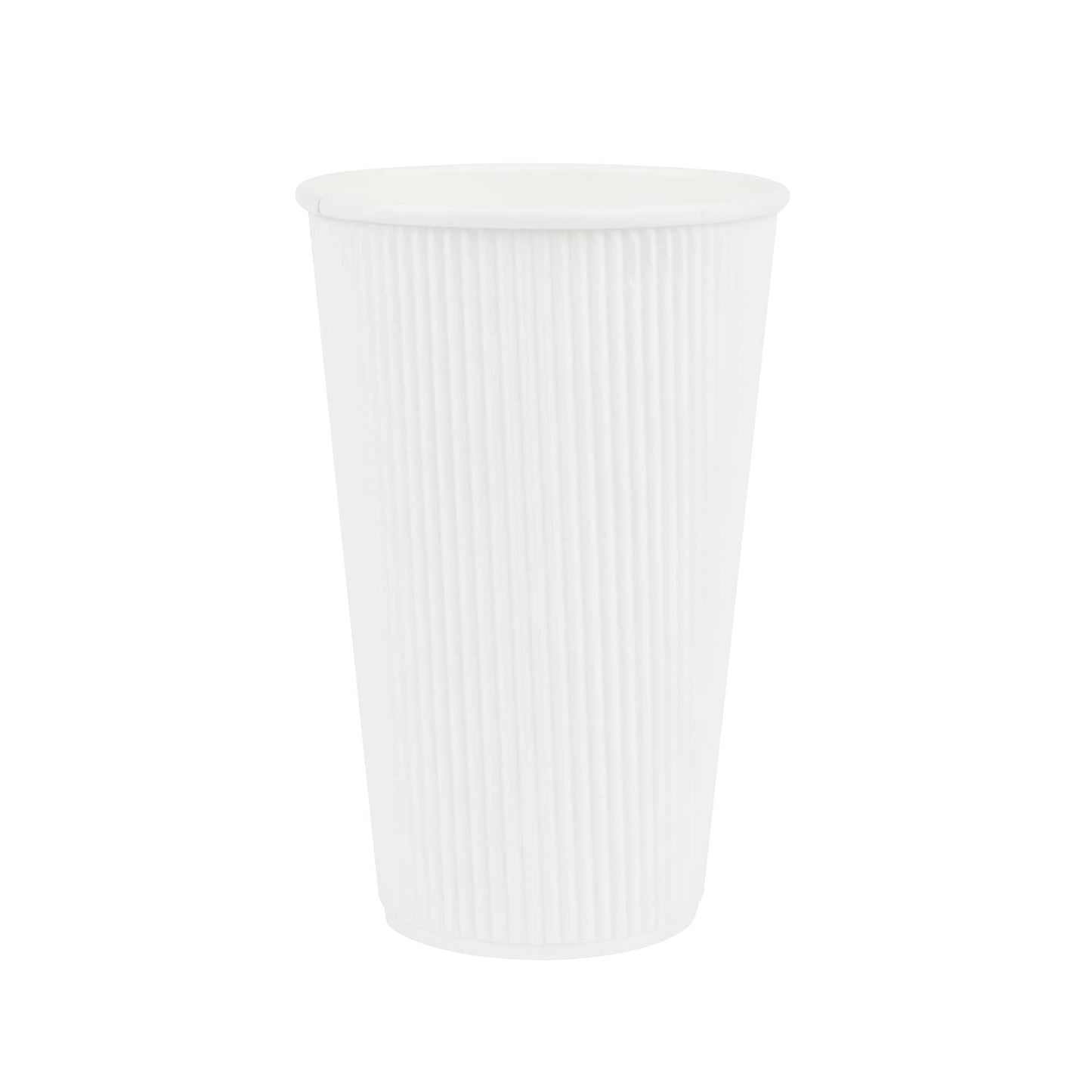Restpresso 16 oz White Paper Coffee Cup - Ripple Wall - 3 1/2" x 3 1/2" x 5 1/2" - 500 count box