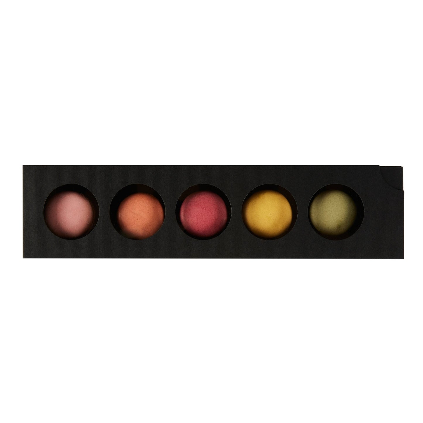 Valentino Rectangle Black Paper Macaron Box - Holds 5 Macarons - 12" x 3" x 1 1/2" - 100 count box