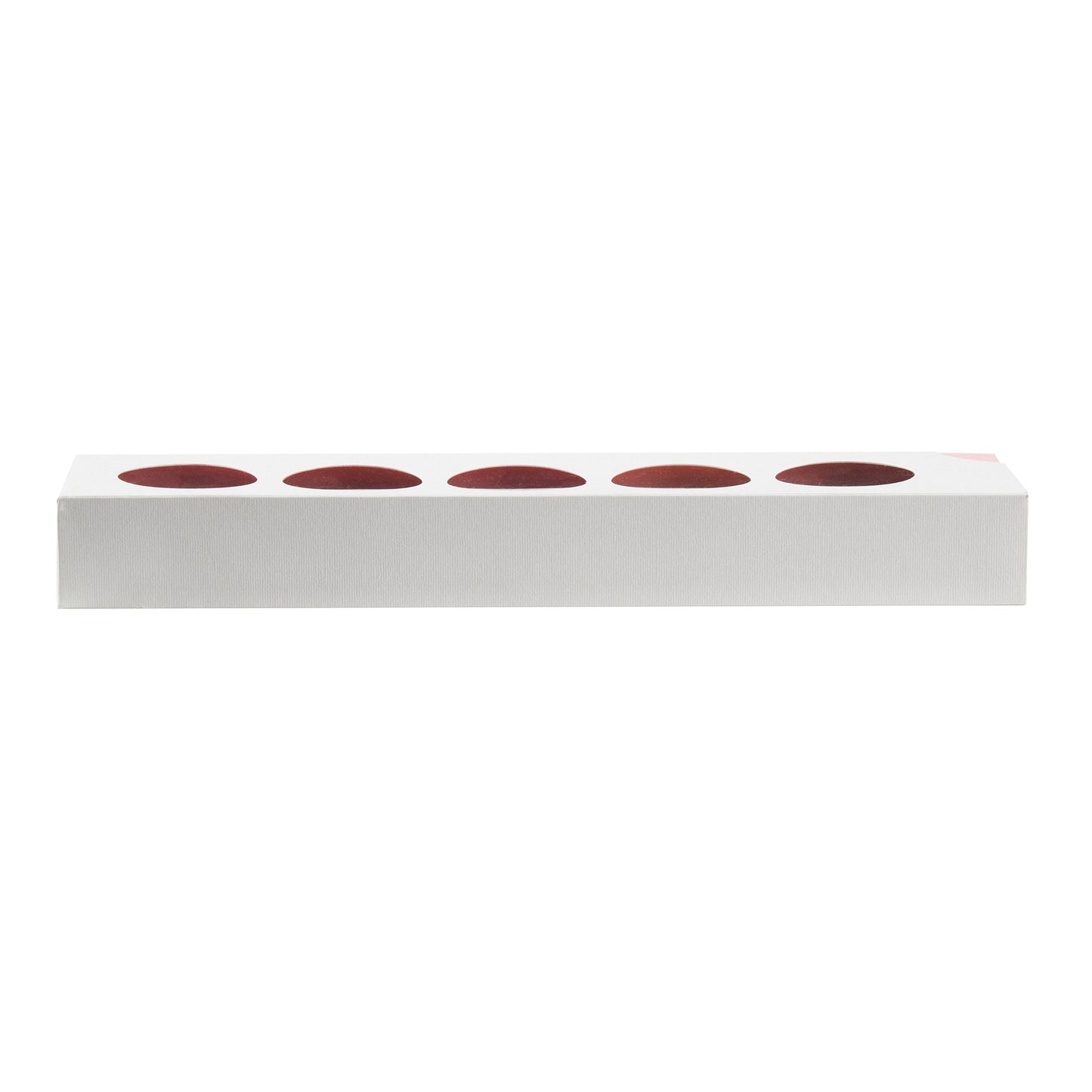 Valentino Rectangle White and Pink Paper Macaron Box - Holds 5 Macarons - 12" x 3" x 1 1/2" - 100 count box
