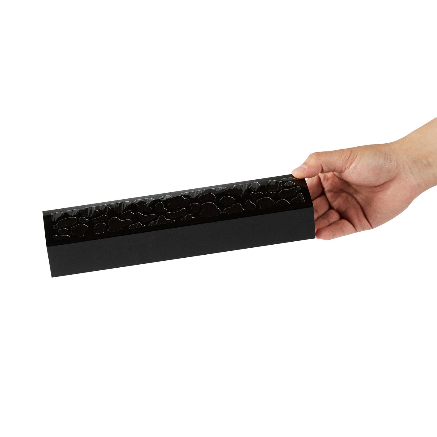 Sentiero Rectangle Black Paper Macaron Box - Holds 5 Macarons - 10" x 2 1/4" x 1 1/2" - 100 count box