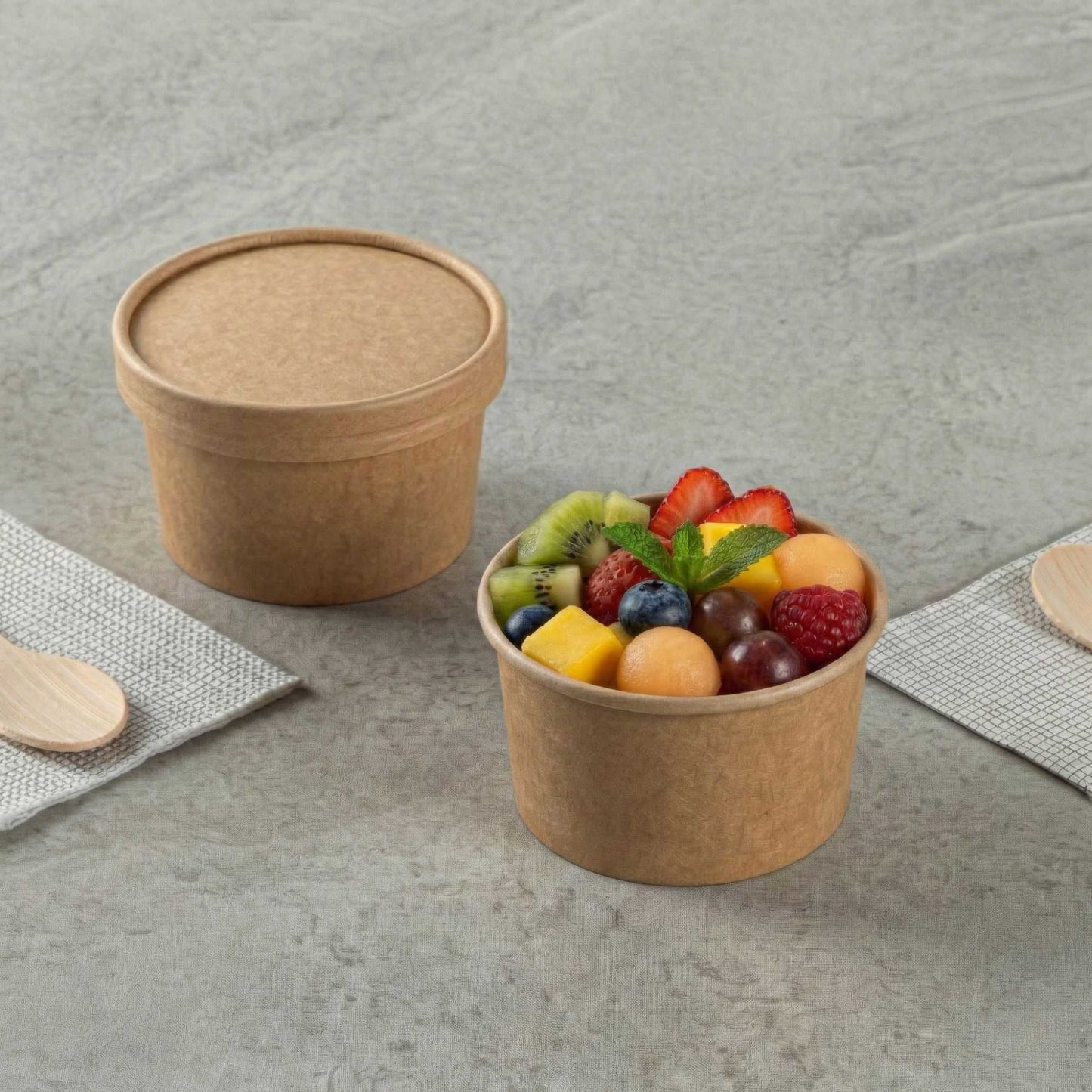 Coppetta 3 oz Round Kraft Paper To Go Cup - 3" x 3" x 1 3/4" - 200 count box