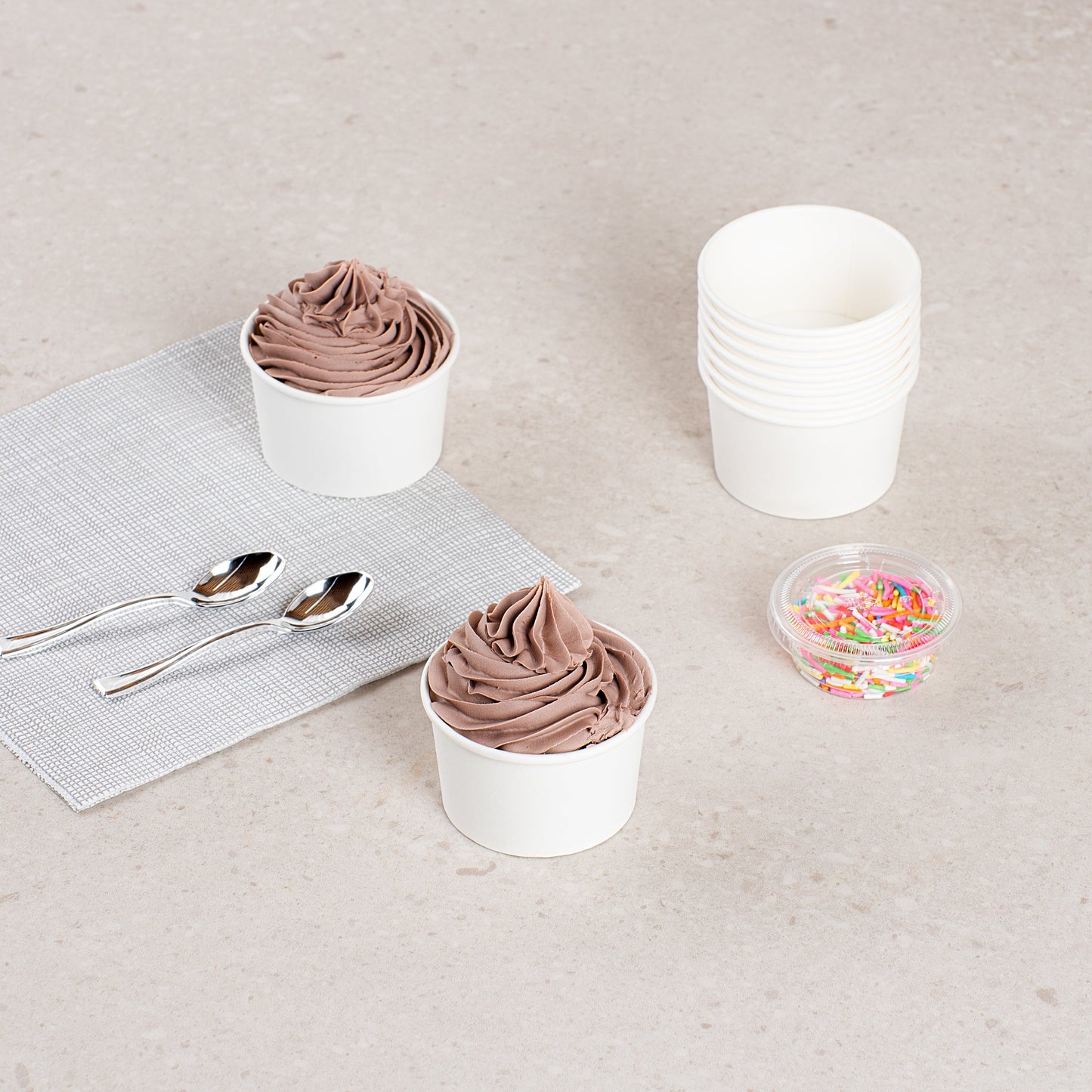 Coppetta 3 oz Round White Paper To Go Cup - 3" x 3" x 1 3/4" - 200 count box