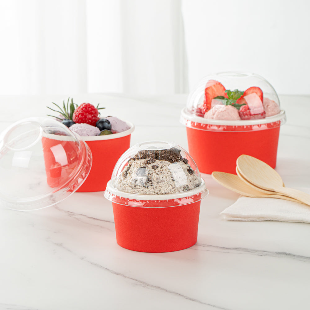 Coppetta Round Clear Plastic To Go Cup Dome Lid - Fits 3 oz - 200 count box