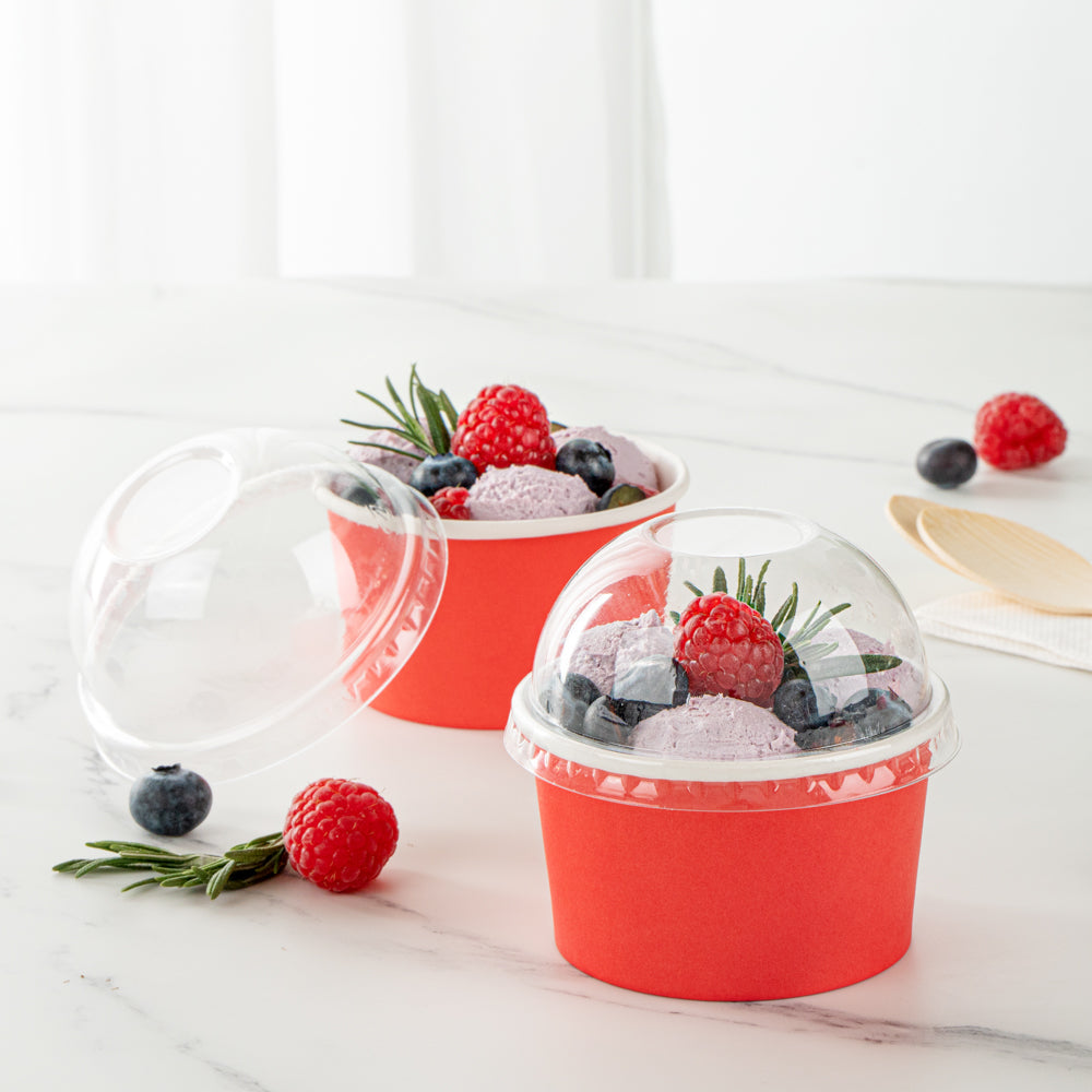Coppetta Round Clear Plastic To Go Cup Dome Lid - Fits 5 oz - 200 count box