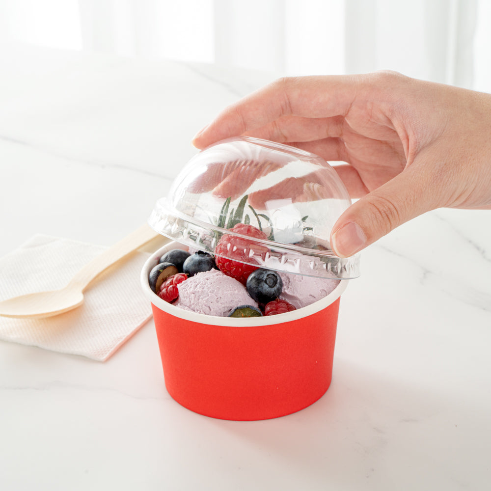 Coppetta Round Clear Plastic To Go Cup Dome Lid - Fits 5 oz - 200 count box