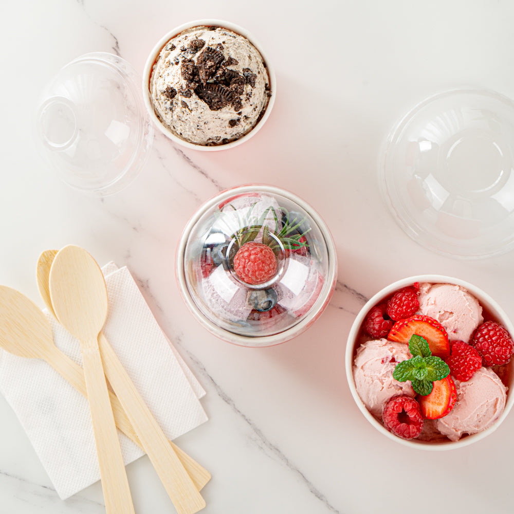 Coppetta Round Clear Plastic To Go Cup Dome Lid - Fits 5 oz - 200 count box
