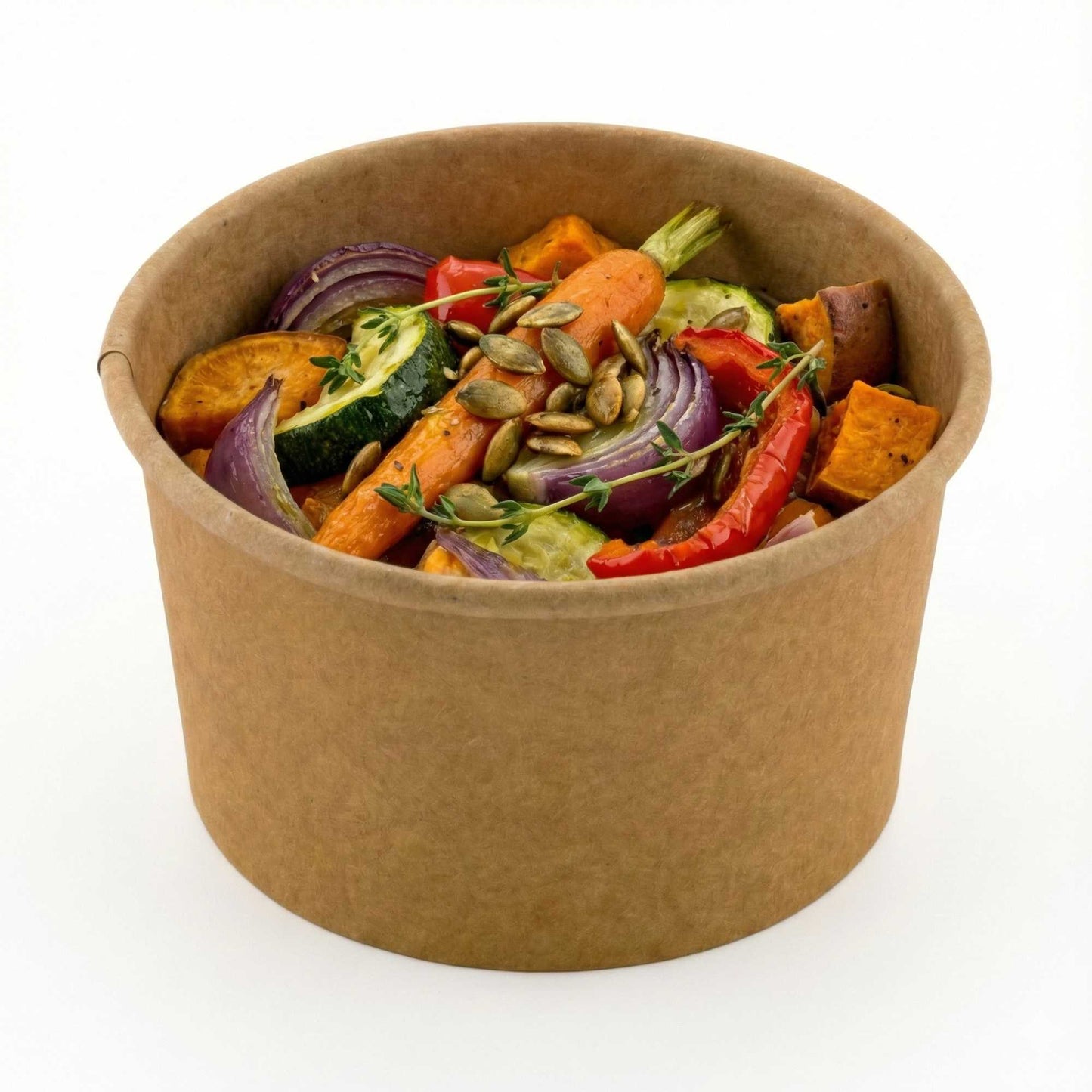Coppetta 8 oz Round Kraft Paper To Go Cup - 3 3/4" x 3 3/4" x 2 1/4" - 200 count box