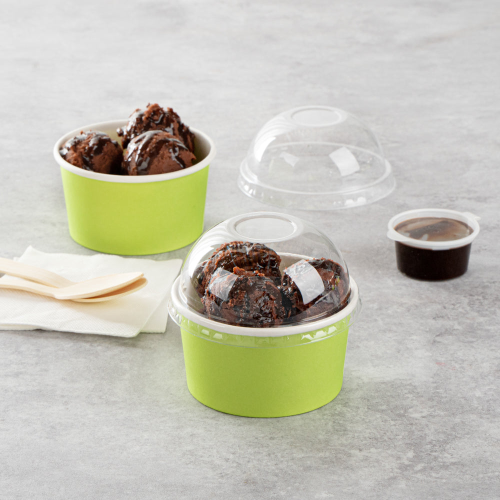 Coppetta Round Clear Plastic To Go Cup Dome Lid - Fits 8 oz - 200 count box