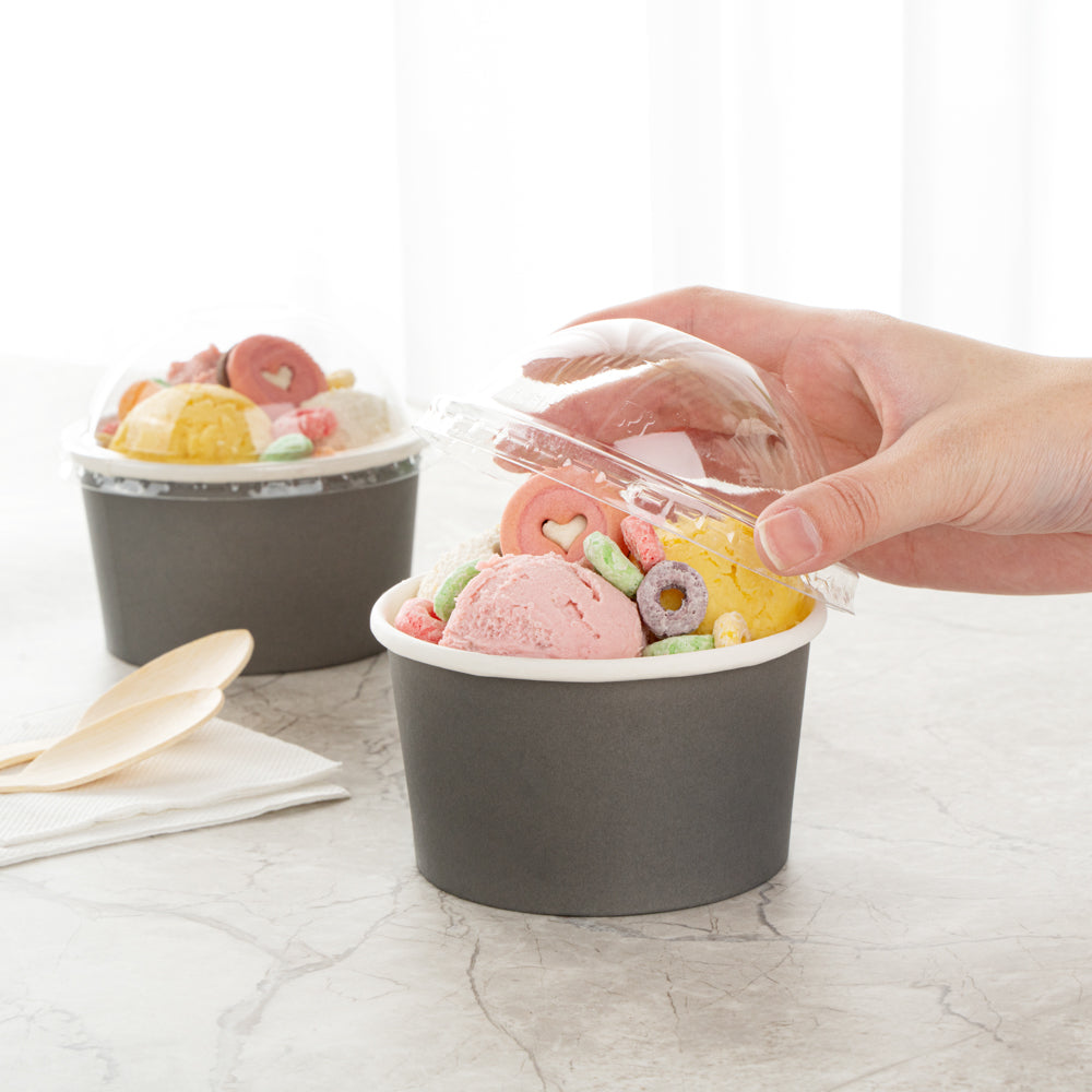 Coppetta Round Clear Plastic To Go Cup Dome Lid - Fits 12 oz - 200 count box