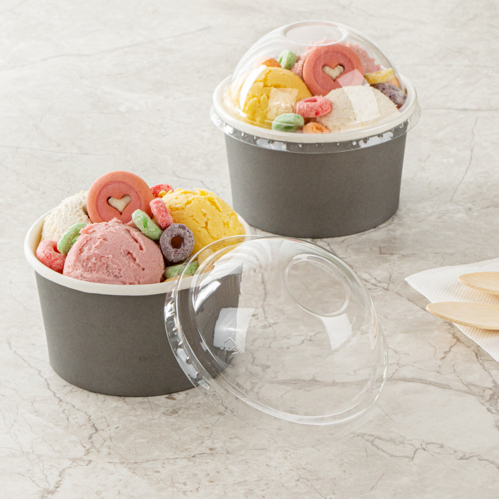 Coppetta Round Clear Plastic To Go Cup Dome Lid - Fits 12 oz - 200 count box