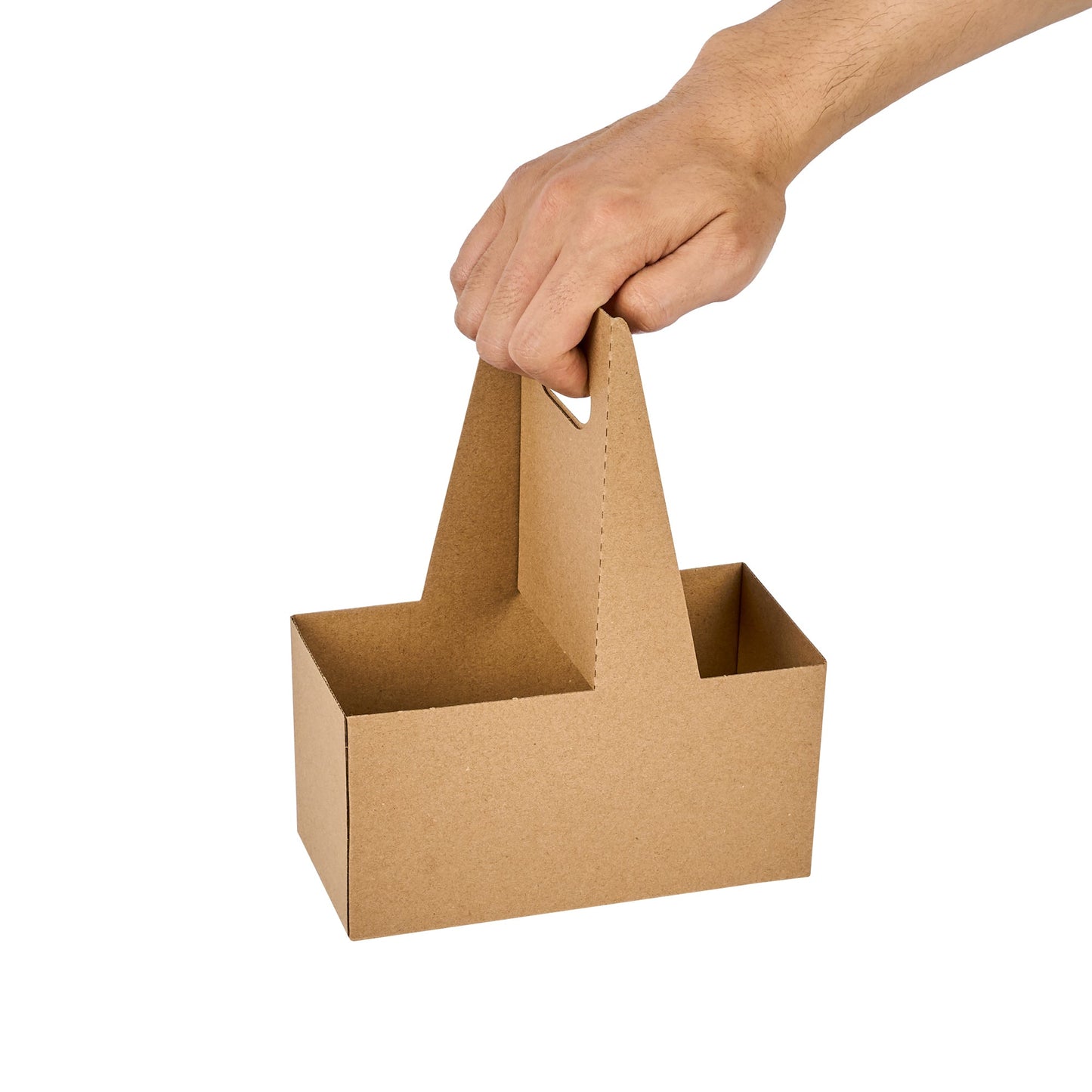 Restpresso Kraft Paper Altalena Drink Carrier - Fits 2 Cups - 7 1/4" x 3 1/2" x 9 1/4" - 100 count box