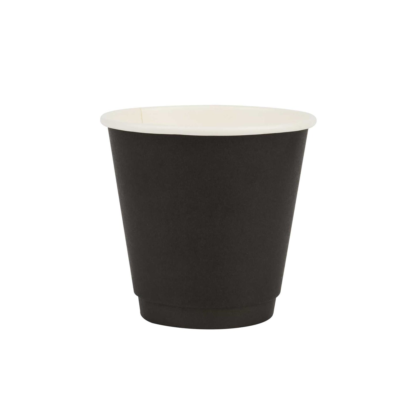 Restpresso 8 oz Round Black Paper Coffee Cup - Double Wall - 3 1/2" x 3 1/2" x 3 1/4" - 500 count box