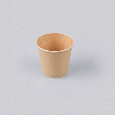 Restpresso 8 oz Kraft Paper Coffee Cup - Double Wall - 3 1/2" x 3 1/2" x 3 1/4" - 25 count box
