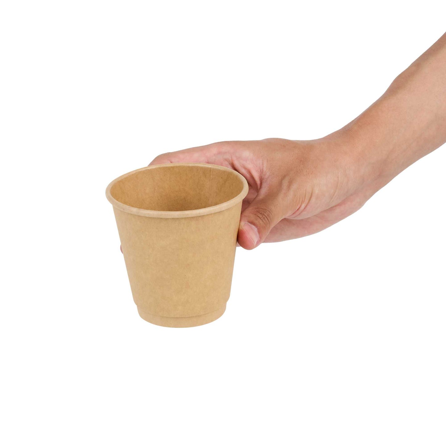 Restpresso 8 oz Kraft Paper Coffee Cup - Double Wall - 3 1/2" x 3 1/2" x 3 1/4" - 500 count box