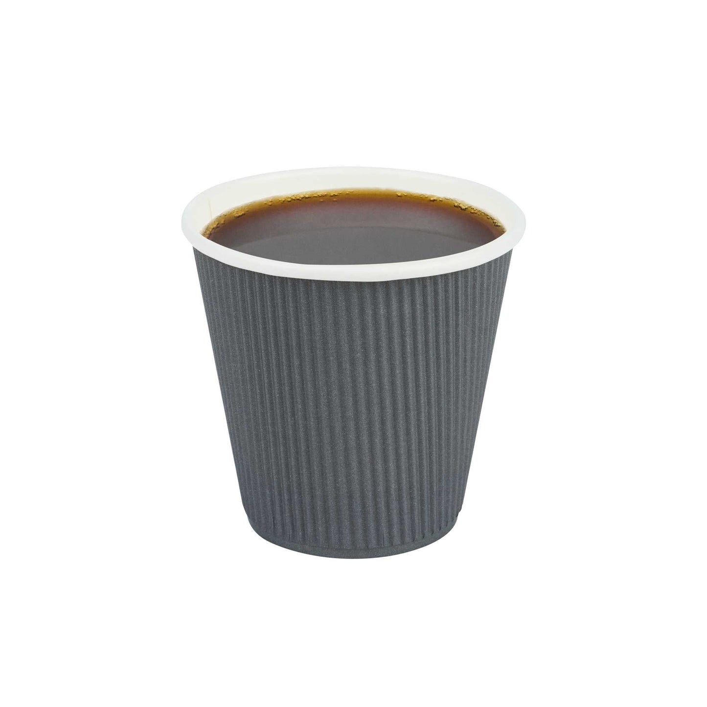 Restpresso 8 oz Gray Paper Coffee Cup - Ripple Wall - 3 1/2" x 3 1/2" x 3 1/4" - 500 count box