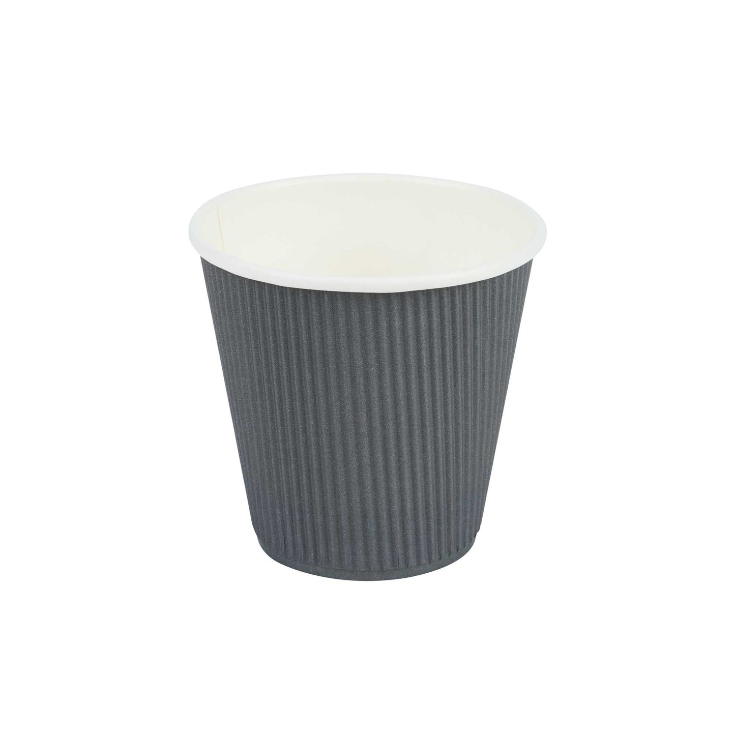 Restpresso 8 oz Gray Paper Coffee Cup - Ripple Wall - 3 1/2" x 3 1/2" x 3 1/4" - 500 count box