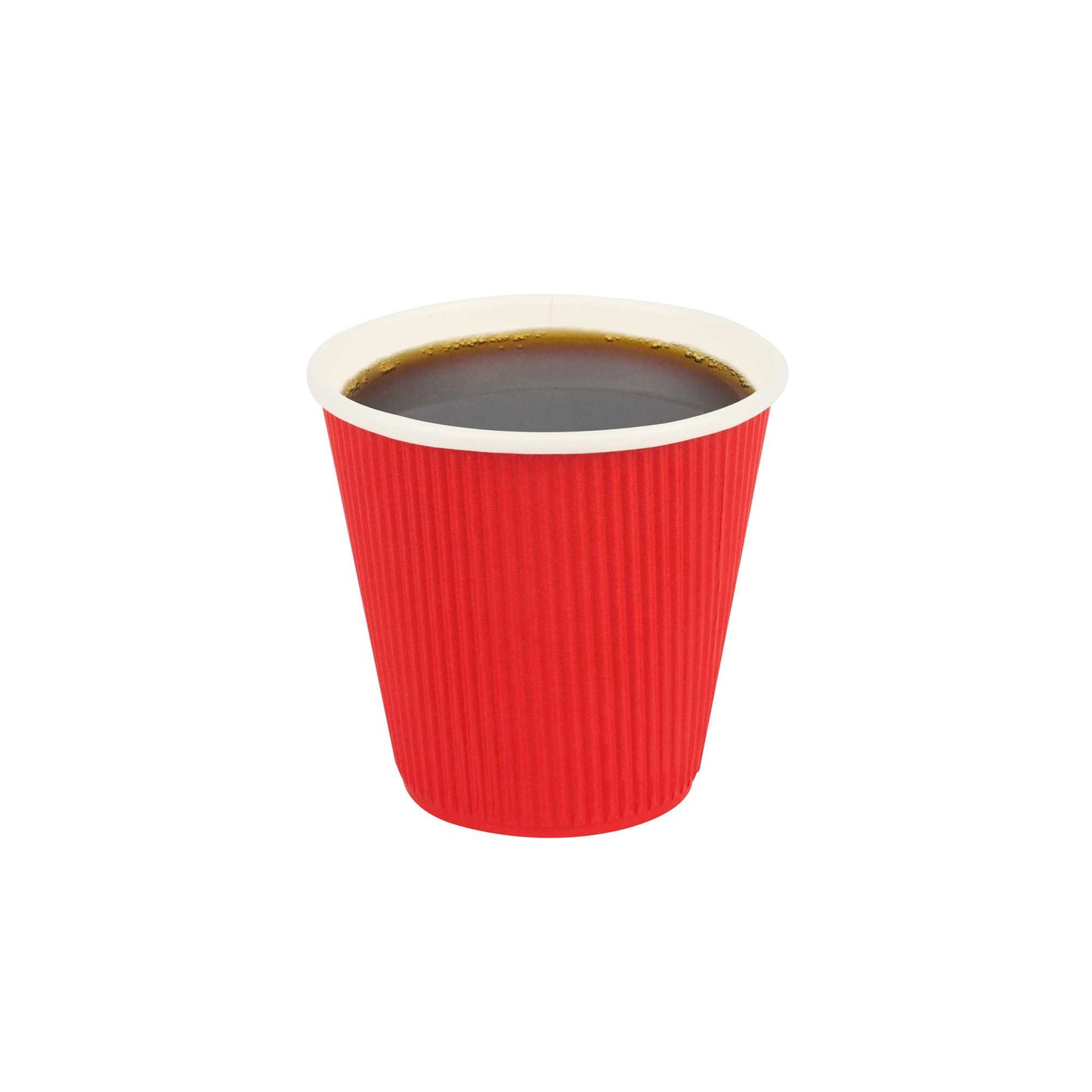 Restpresso 8 oz Red Paper Coffee Cup - Ripple Wall - 3 1/2" x 3 1/2" x 3 1/4" - 500 count box