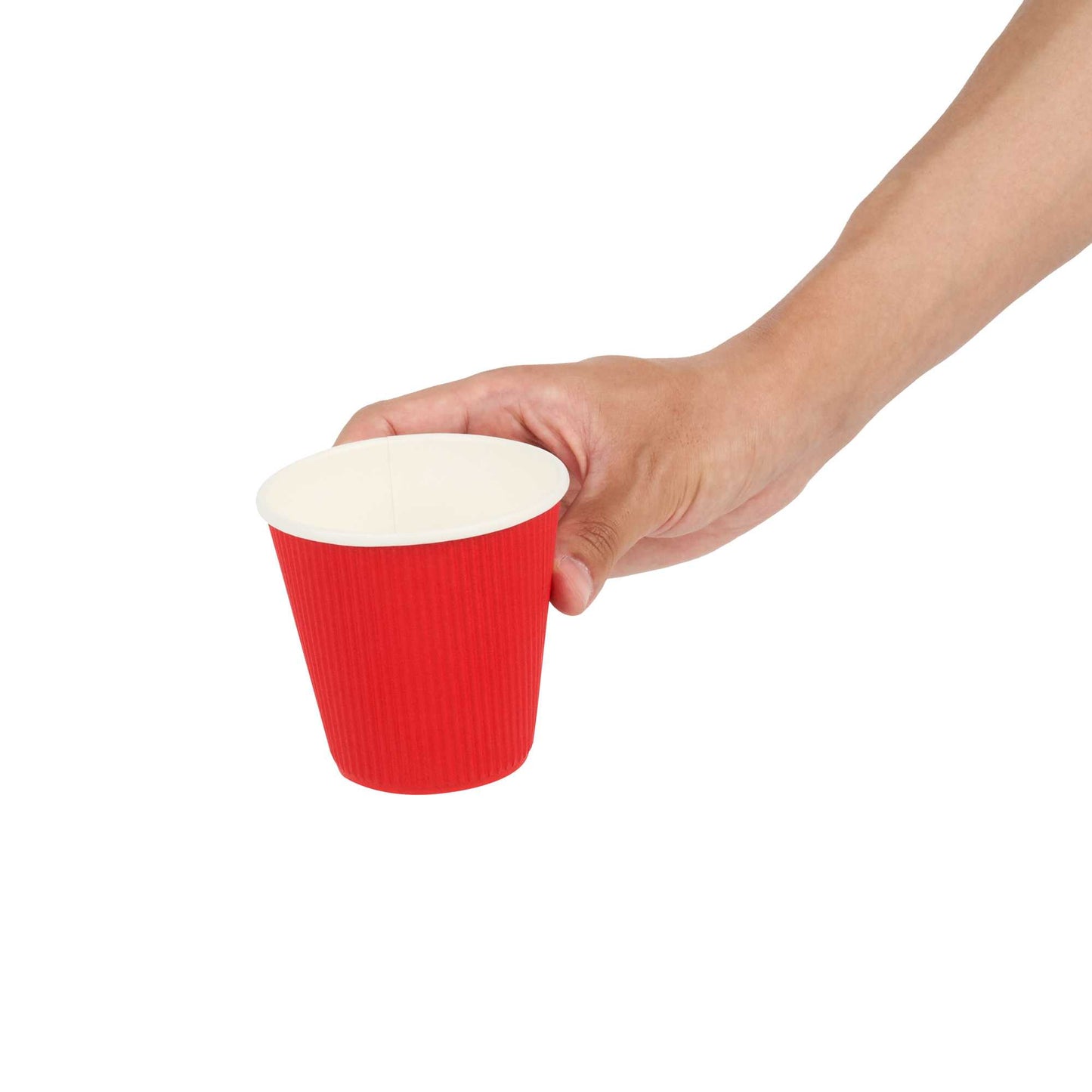 Restpresso 8 oz Red Paper Coffee Cup - Ripple Wall - 3 1/2" x 3 1/2" x 3 1/4" - 500 count box