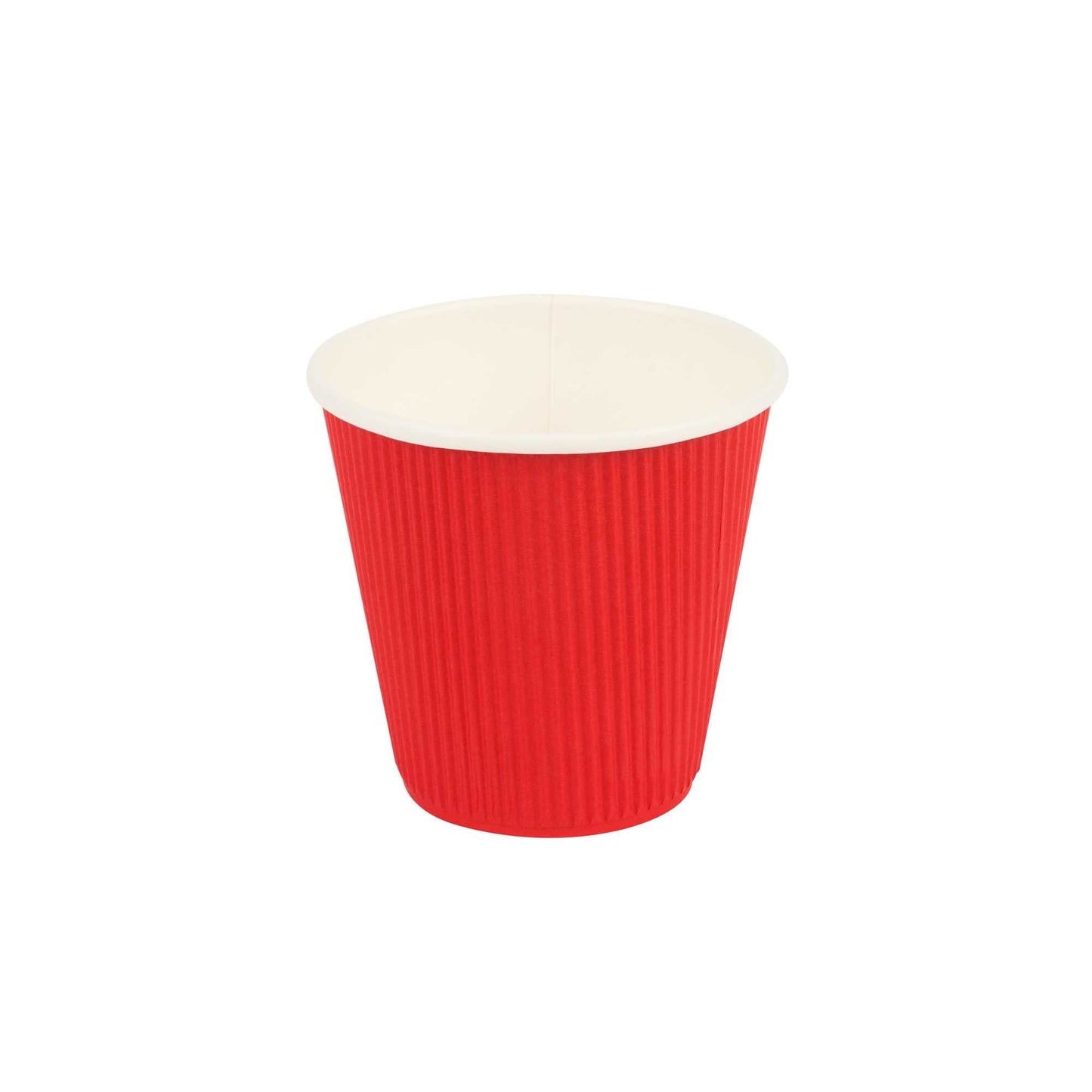Restpresso 8 oz Red Paper Coffee Cup - Ripple Wall - 3 1/2" x 3 1/2" x 3 1/4" - 500 count box
