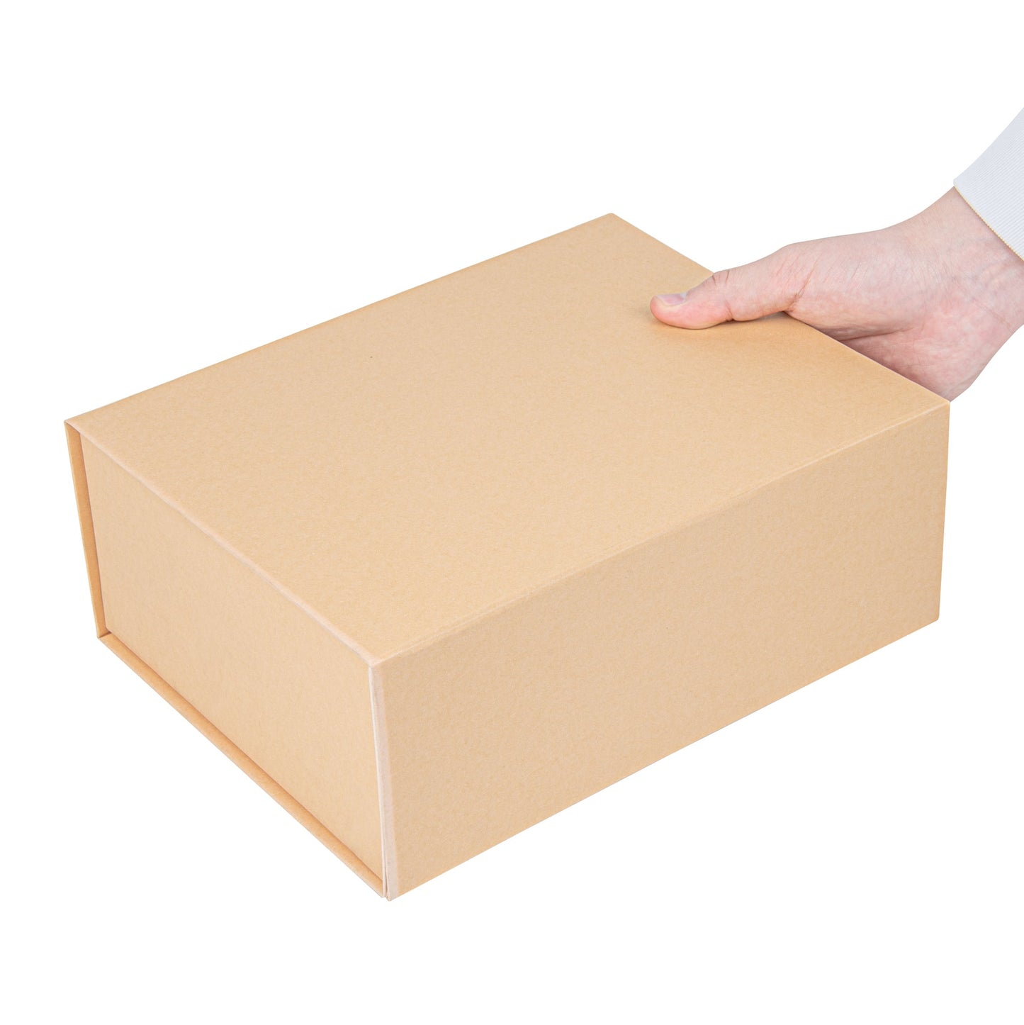 Cater Tek Rectangle Kraft Paper Large Tic Tac Box - Magnetic - 10 1/2" x 8" x 4" - 10 count box