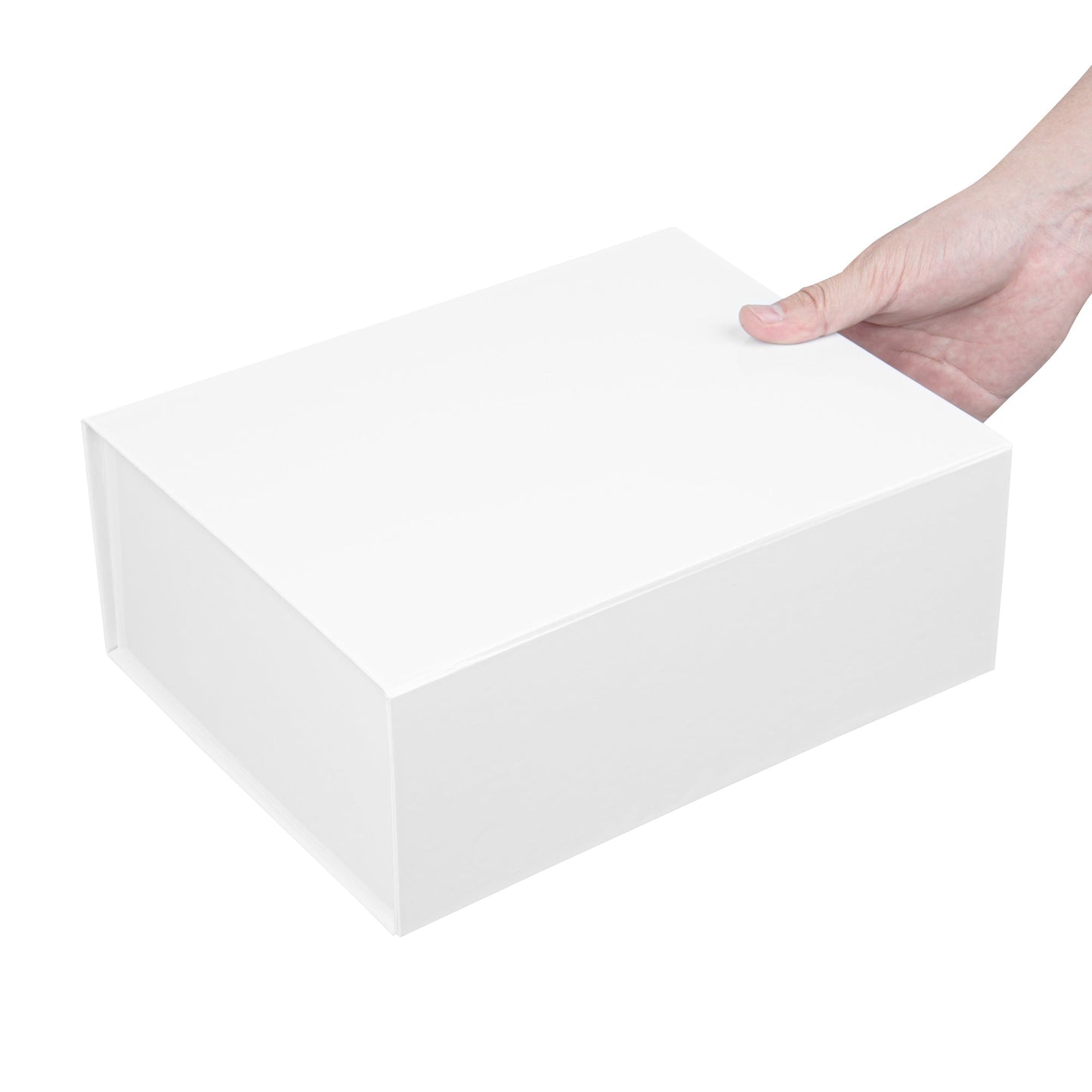 Cater Tek Rectangle White Paper Large Tic Tac Box - Magnetic - 10 1/2" x 8" x 4" - 10 count box