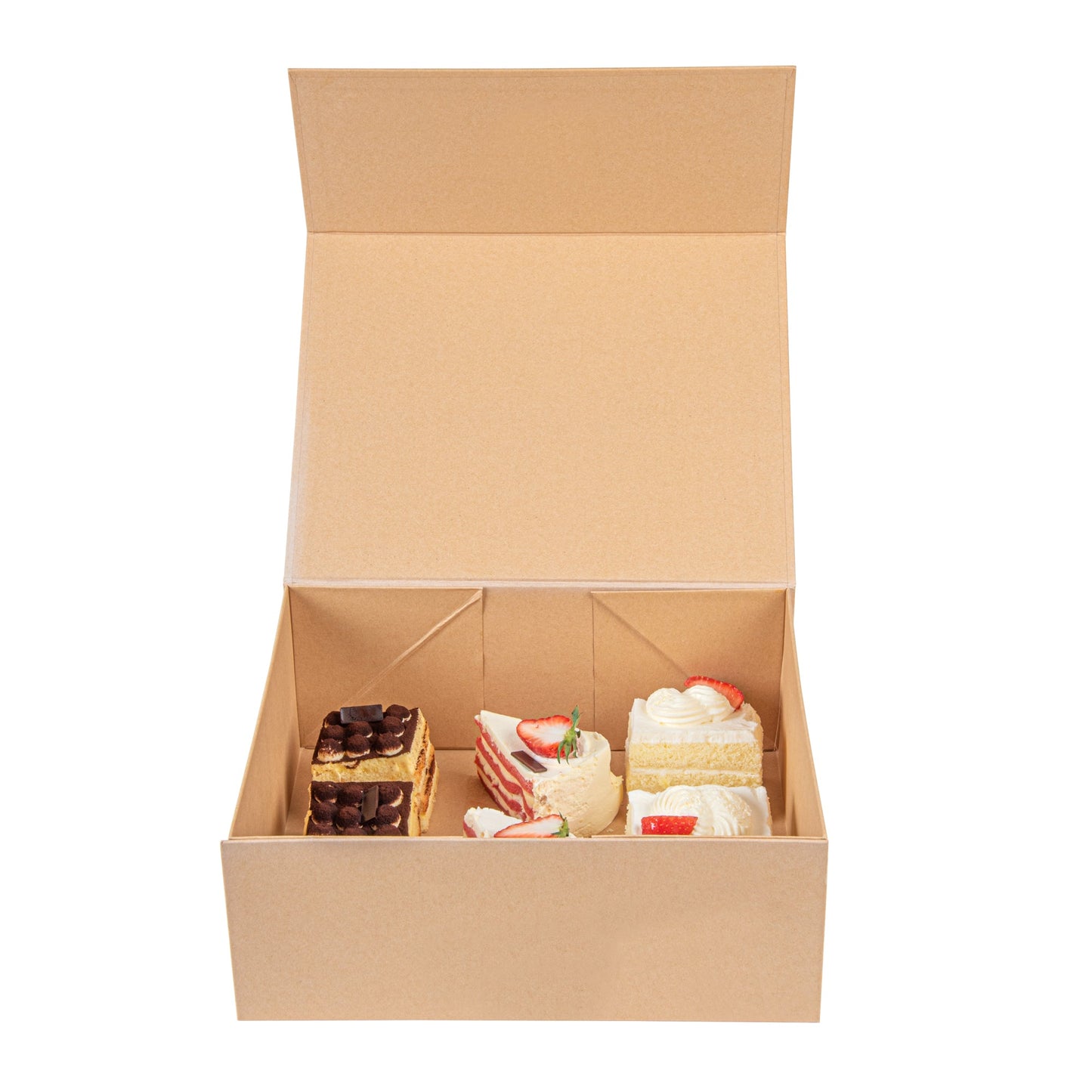 Cater Tek Rectangle Kraft Paper Extra Large Tic Tac Box - Magnetic - 12" x 10" x 5" - 10 count box