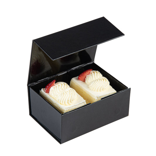 Cater Tek Rectangle Black Paper Extra Small Tic Tac Box - Magnetic - 5" x 4" x 2 1/2" - 10 count box