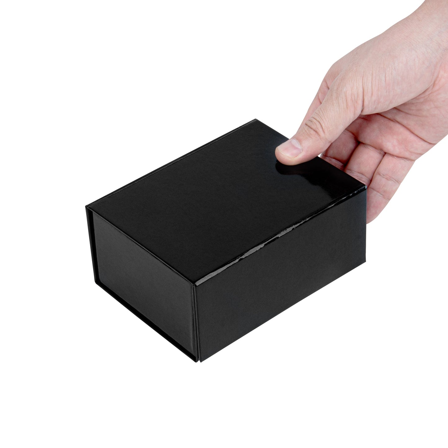 Cater Tek Rectangle Black Paper Extra Small Tic Tac Box - Magnetic - 5" x 4" x 2 1/2" - 10 count box