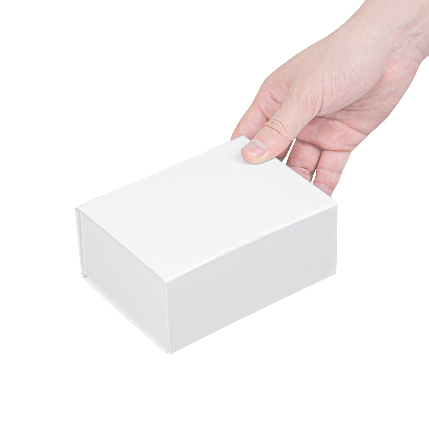 Cater Tek Rectangle White Paper Extra Small Tic Tac Box - Magnetic - 5" x 4" x 2 1/2" - 10 count box