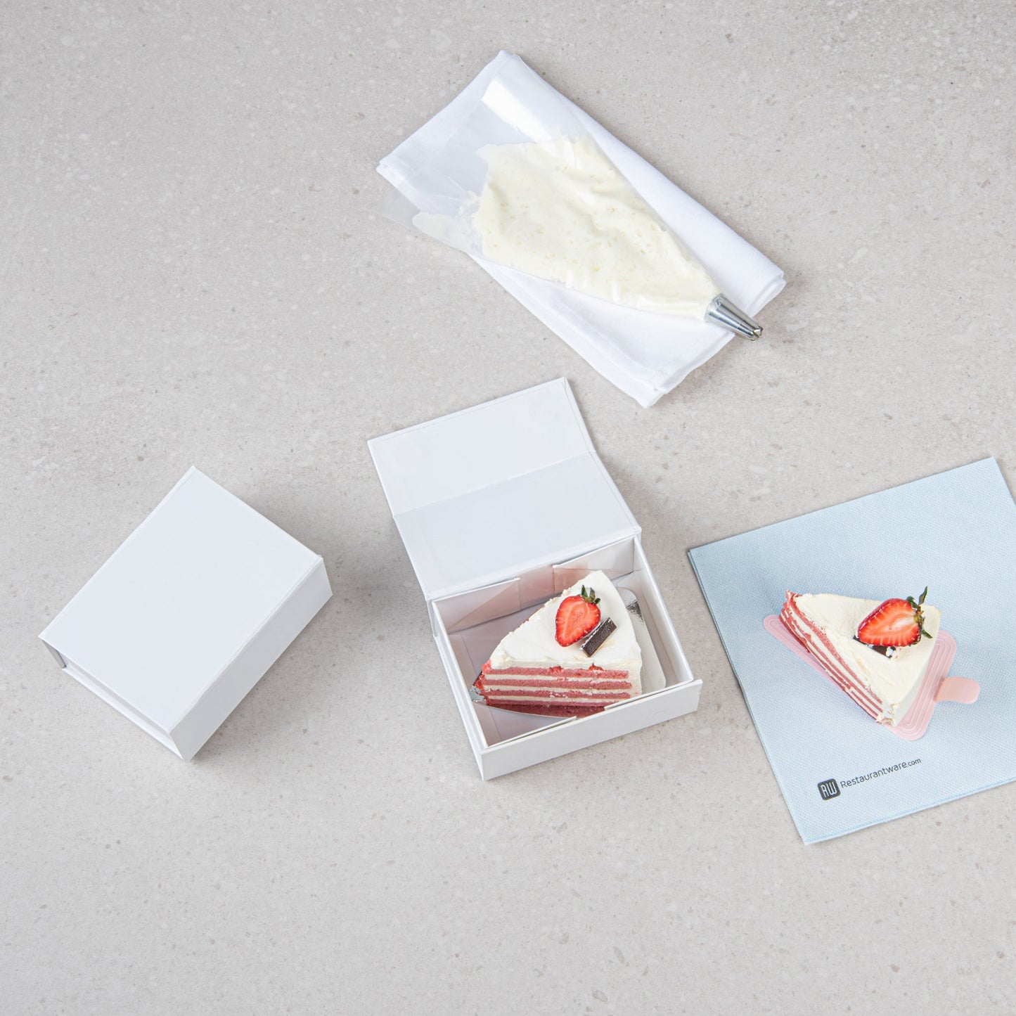Cater Tek Rectangle White Paper Extra Small Tic Tac Box - Magnetic - 5" x 4" x 2 1/2" - 10 count box