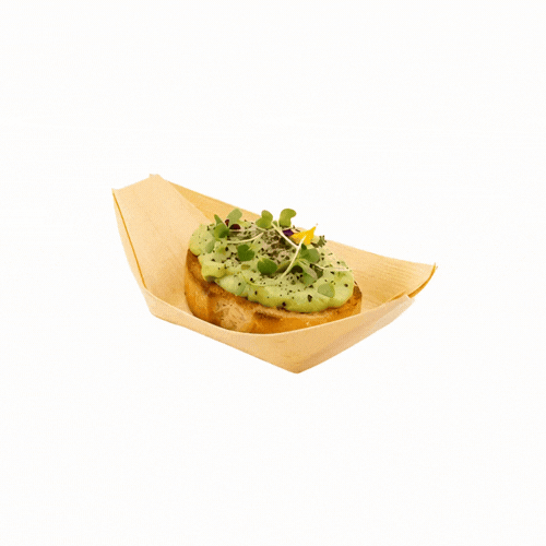 Taipei Natural Pinewood Mini Food Tray / Boat - 3 1/2" x 2 1/4" x 3/4" - 200 count box