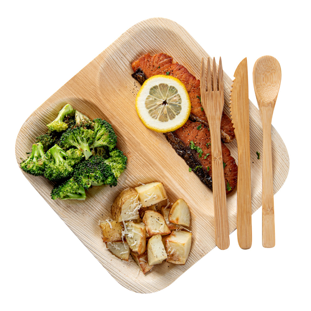 Bambuddha Natural Bamboo Cutlery Set - 8" x 1 1/2" x 1 1/4" - 100 count box
