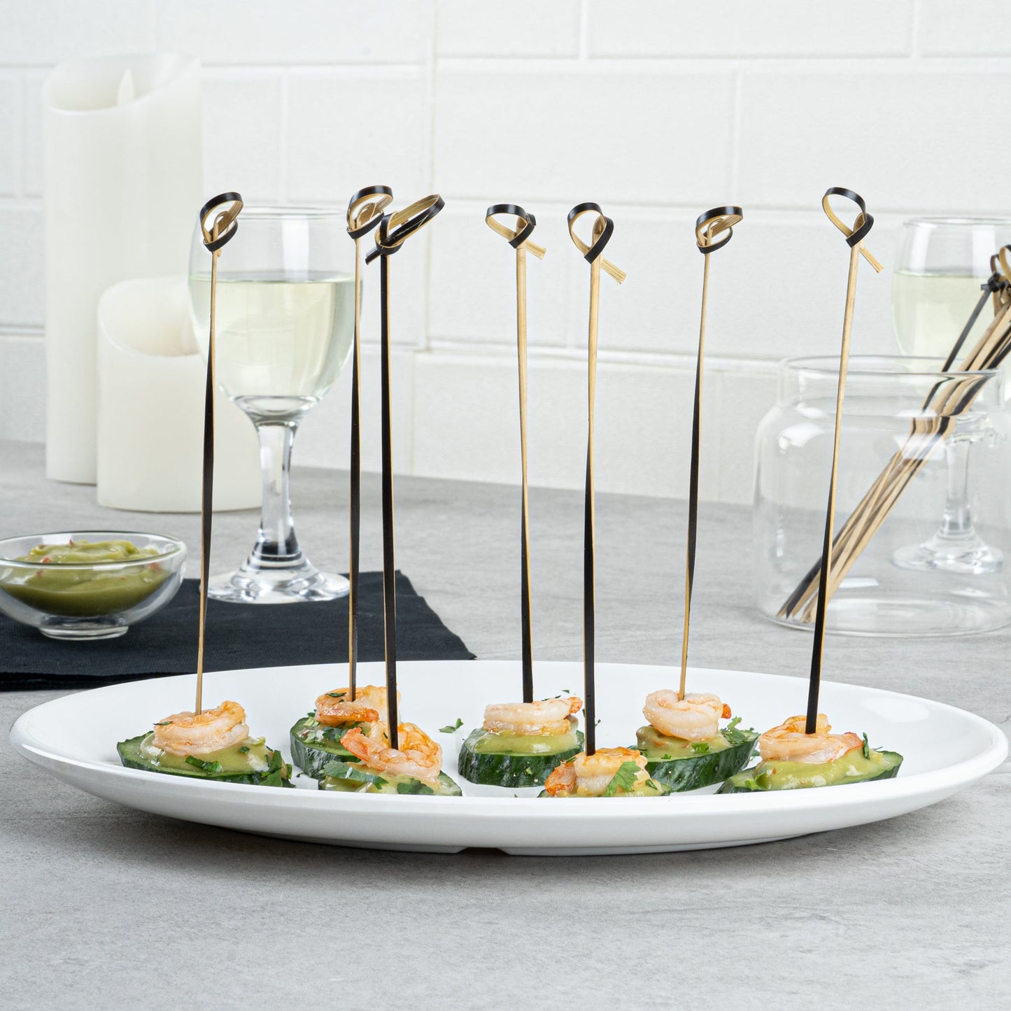 Pixy Black Bamboo Twisted Knot Skewer - 6" x 1/2" - 1000 count box