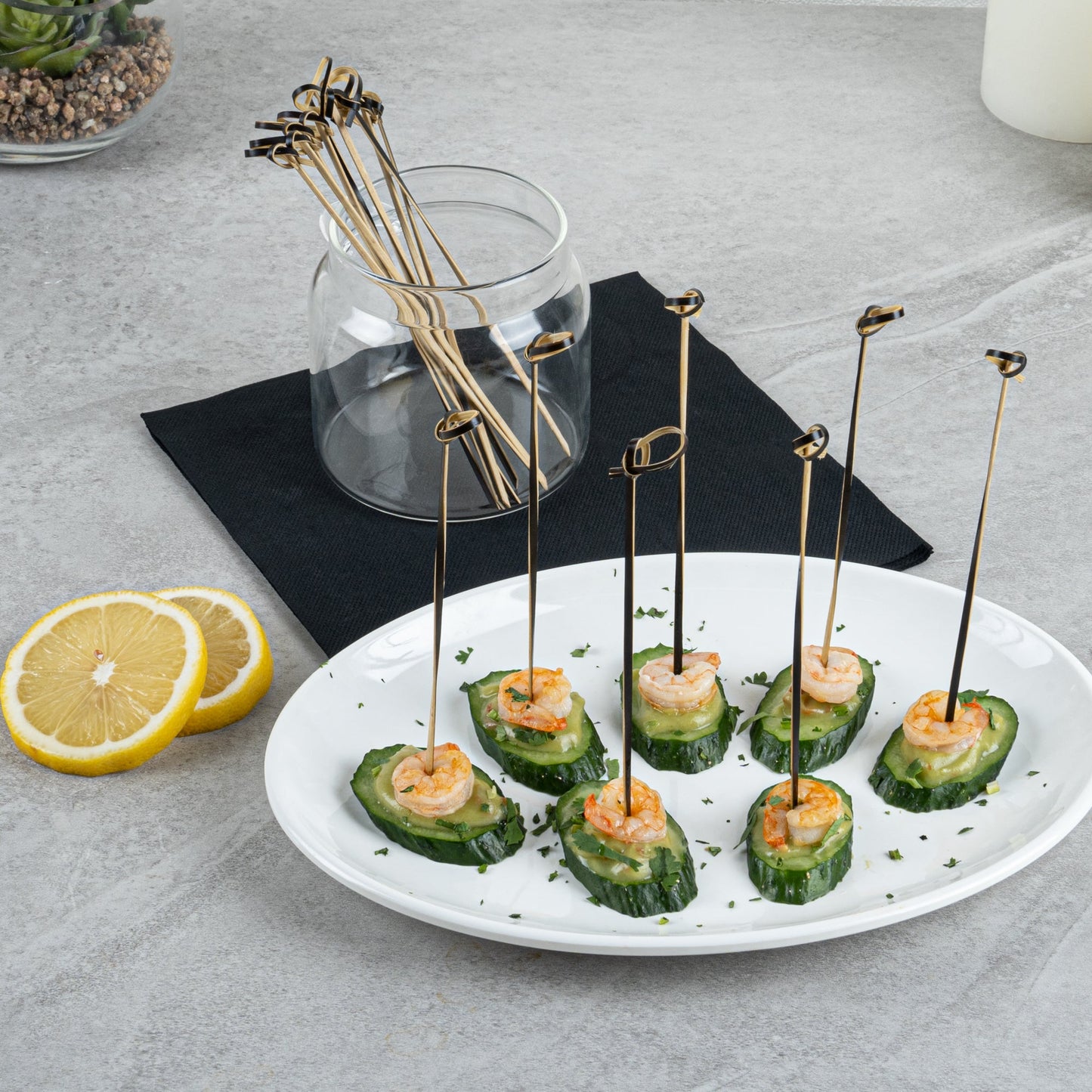 Pixy Black Bamboo Twisted Knot Skewer - 6" x 1/2" - 1000 count box